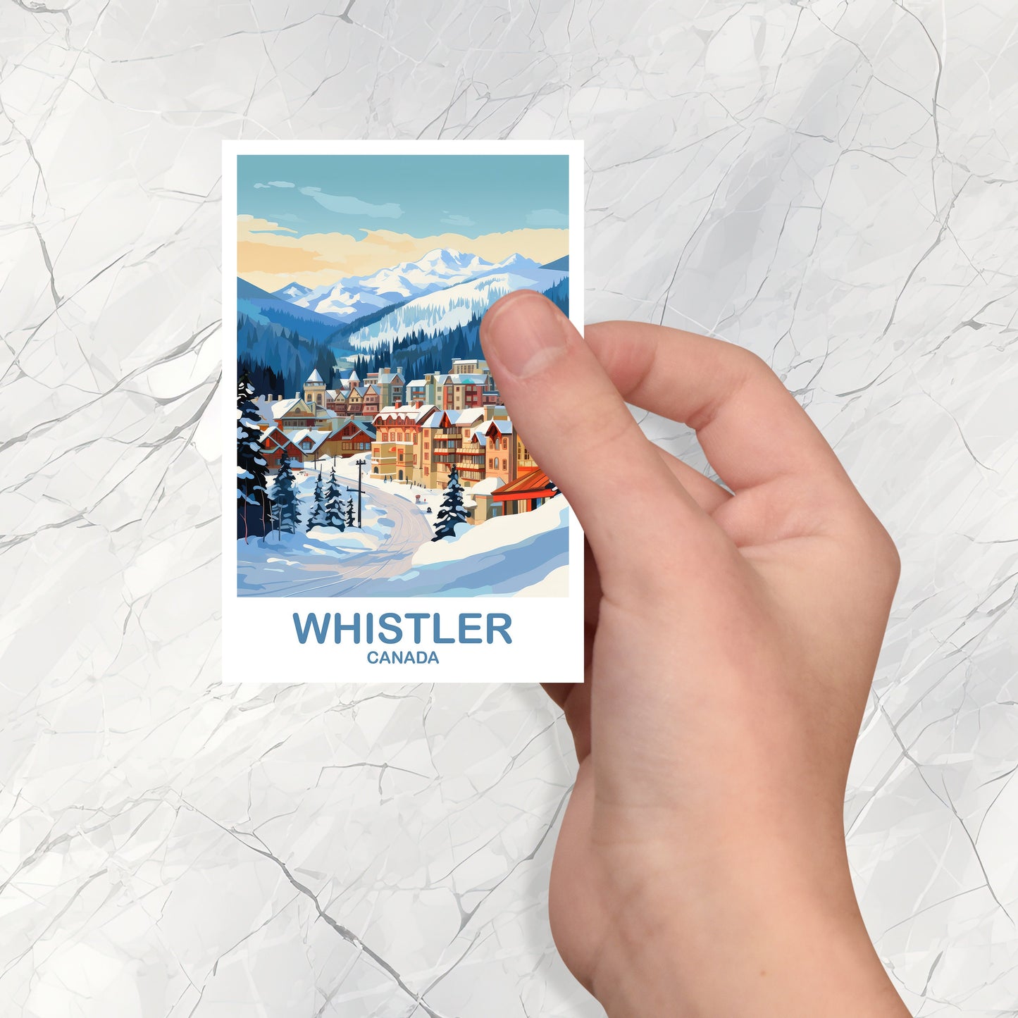 Whistler BC Travel Sticker, British Columbia Sticker, Whistler Travel Sticker, Travel Sticker Art, Whistler Travel Sticker | T2NA_BCWH1_S