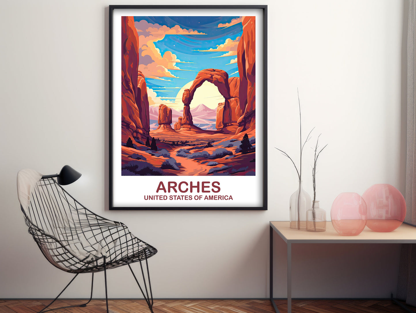 Arches National Park Travel Print, Travel Wall Art, National Park Poster, Arches National Park Travel Art, Travel Print | T2NA_UTANP1