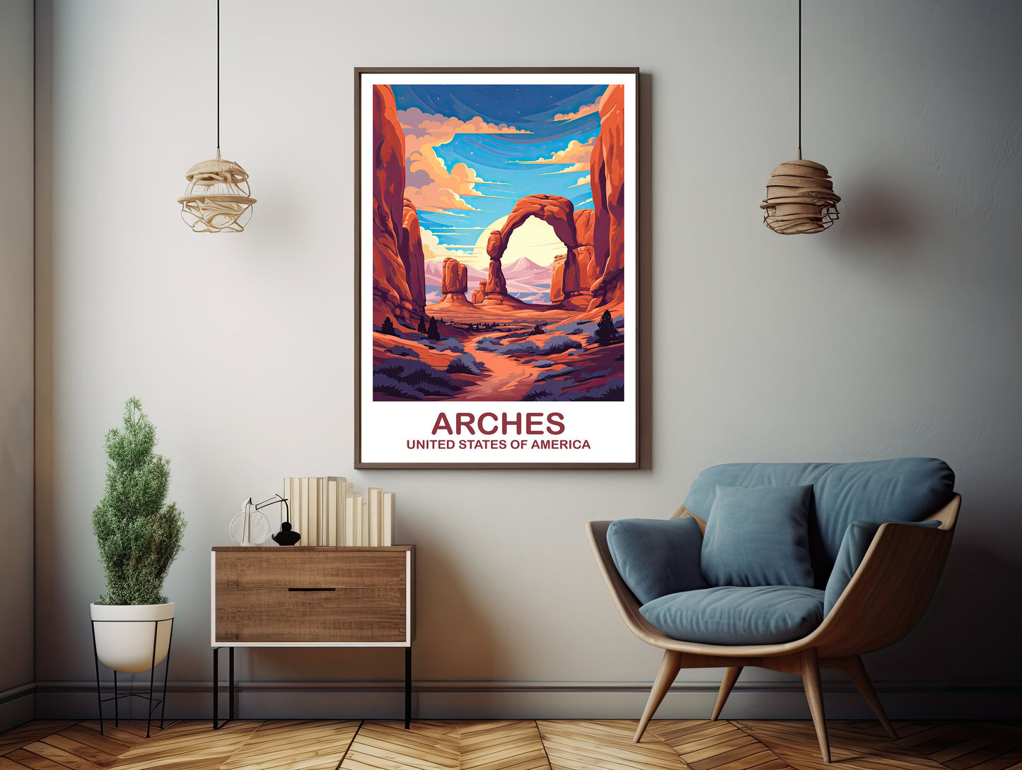 Arches National Park Travel Print, Travel Wall Art, Digital National Park Poster, Printable Arches National Park Travel Art, | DT2NA_UTANP1