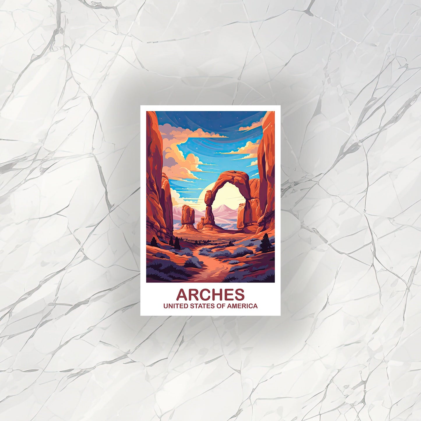 Arches National Park Travel Sticker, Travel Sticker, National Park Sticker, Arches National Park Travel Art | T2NA_UTANP1_S