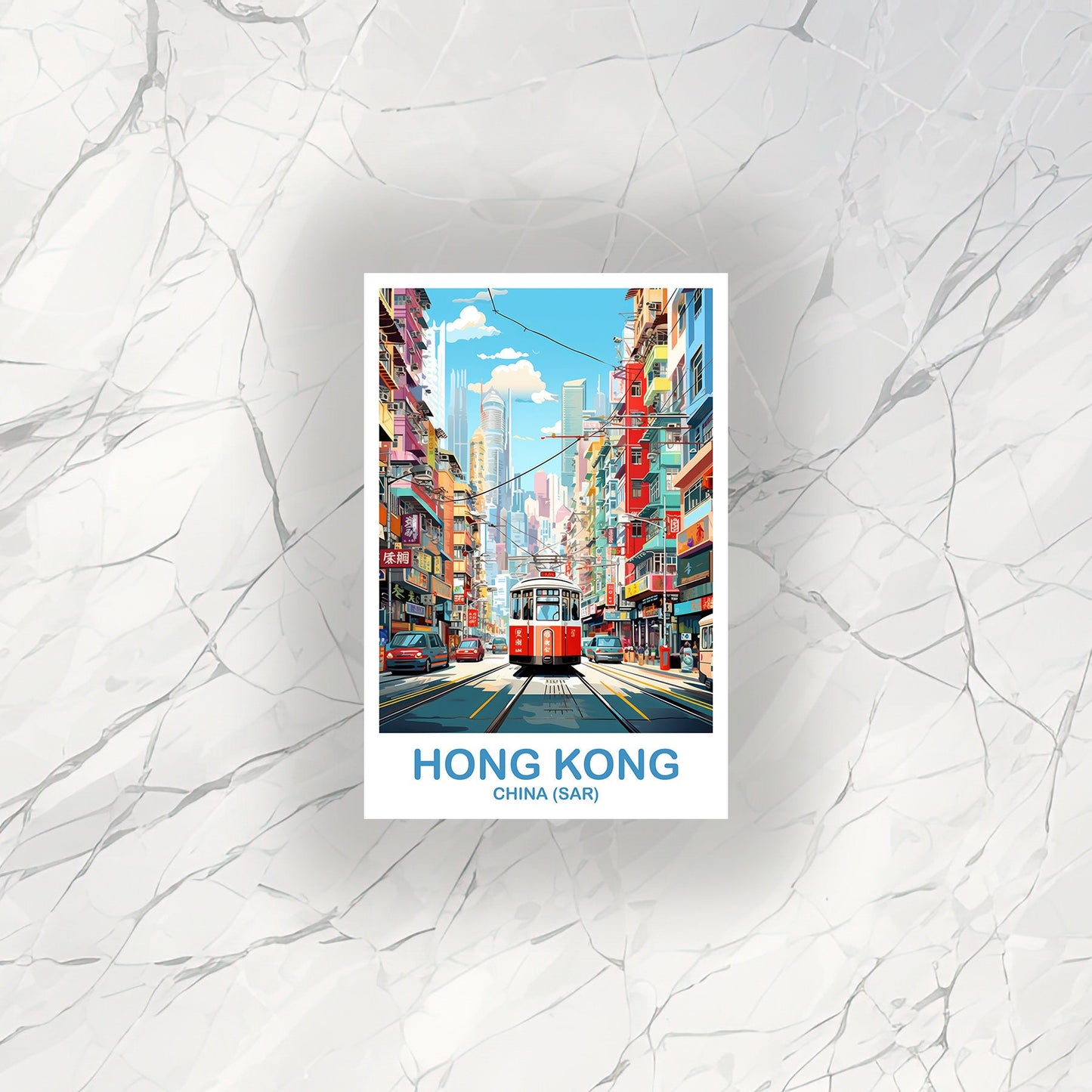 Hong Kong Travel Sticker, Hong Kong Sticker, Travel Sticker, Luggage Sticker, Luggage Travel Sticker, Asia Travel Sticker | T2AS_CHHK1_S
