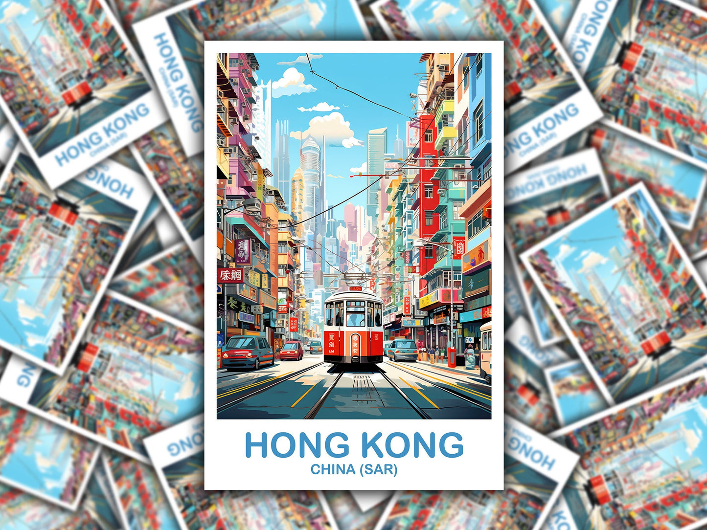 Hong Kong Travel Sticker, Hong Kong Sticker, Travel Sticker, Luggage Sticker, Luggage Travel Sticker, Asia Travel Sticker | T2AS_CHHK1_S