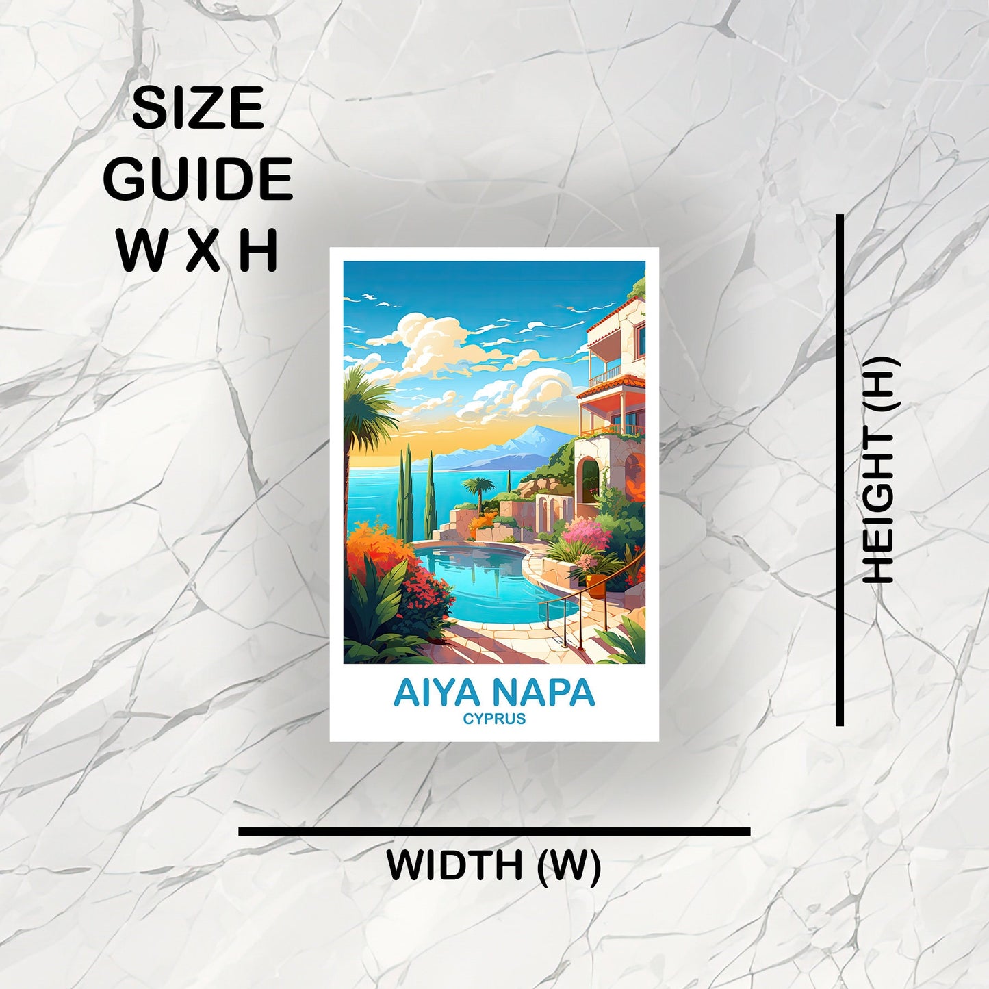 Aiya Napa Travel Sticker, Cyprus Sticker Art, Aiya Napa Cyprus Sticker Art, Aiya Napa Sticker, Travel Sticker | T2EU_CYAN1_S