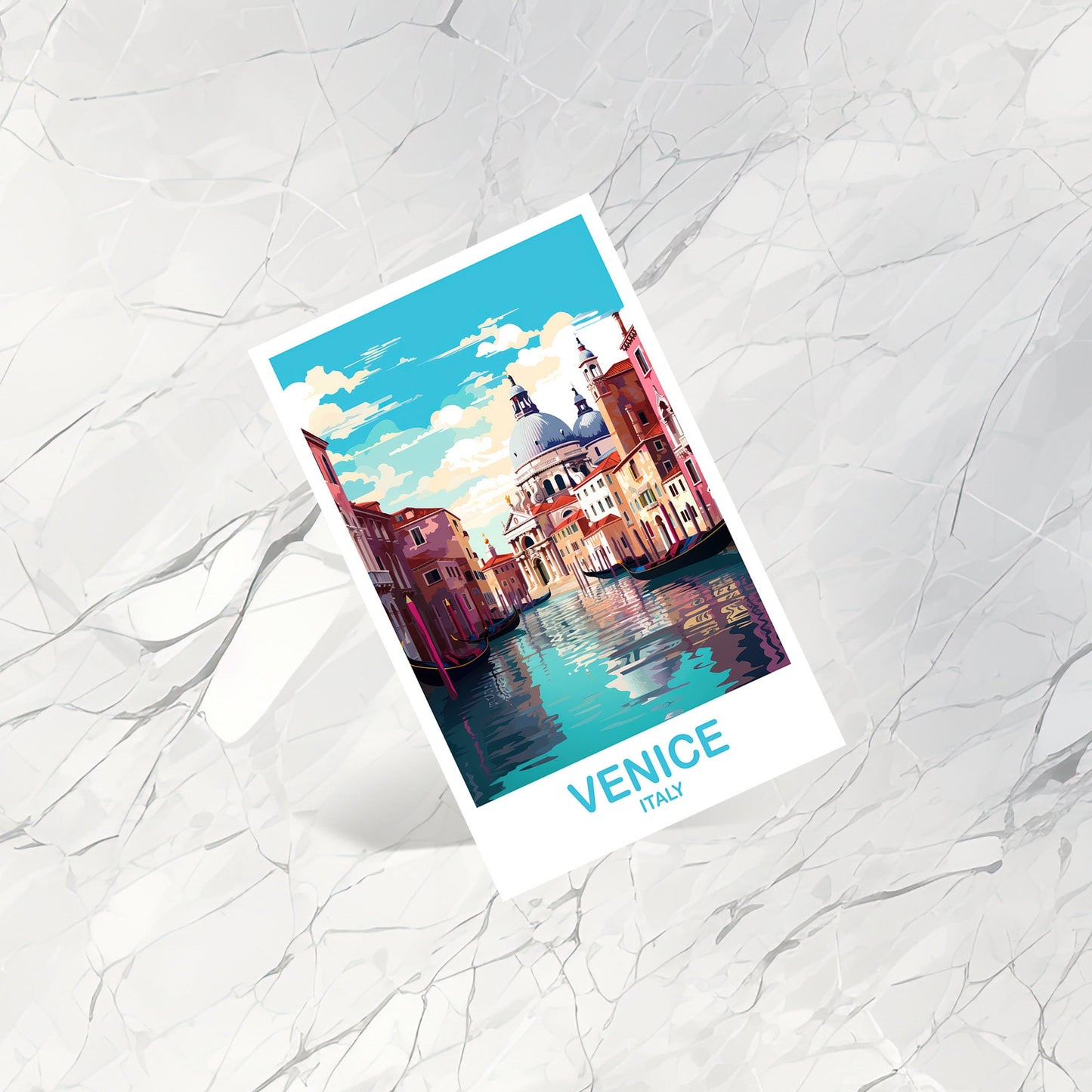 Venice Travel Postcard Art, Venice Postcard, Venice Italy Postcard, Italy Postcard, Travel Postcard, Europe Postcard | T2EU_ITVE1_P