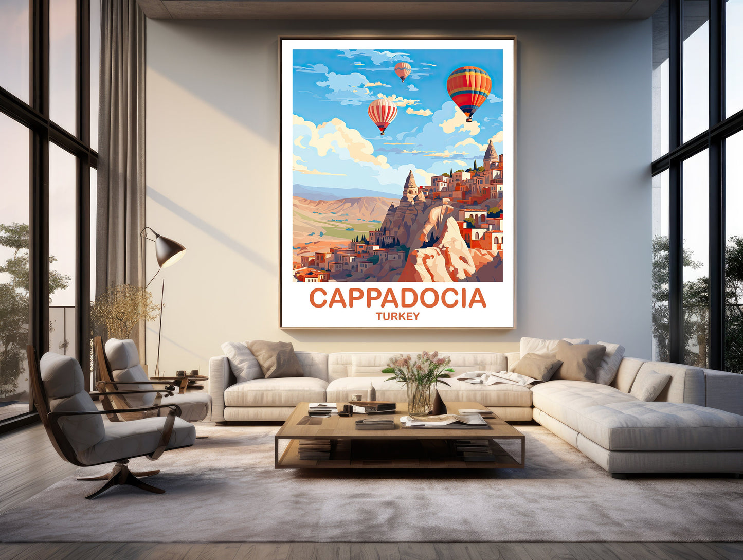 Cappadocia Turkey Travel Poster Art, Cappadocia Turkey Wall Art, Turkey Wall Art Poster, Cappadocia Poster, Travel Wall Art | T2EU_TUCA1