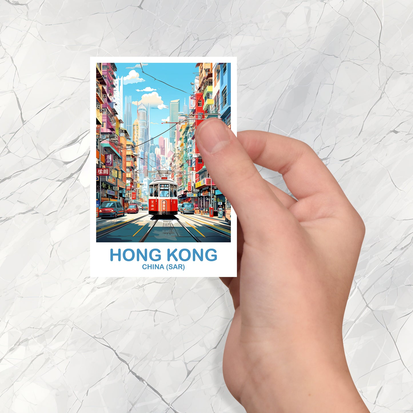 Hong Kong Travel Sticker, Hong Kong Sticker, Travel Sticker, Luggage Sticker, Luggage Travel Sticker, Asia Travel Sticker | T2AS_CHHK1_S