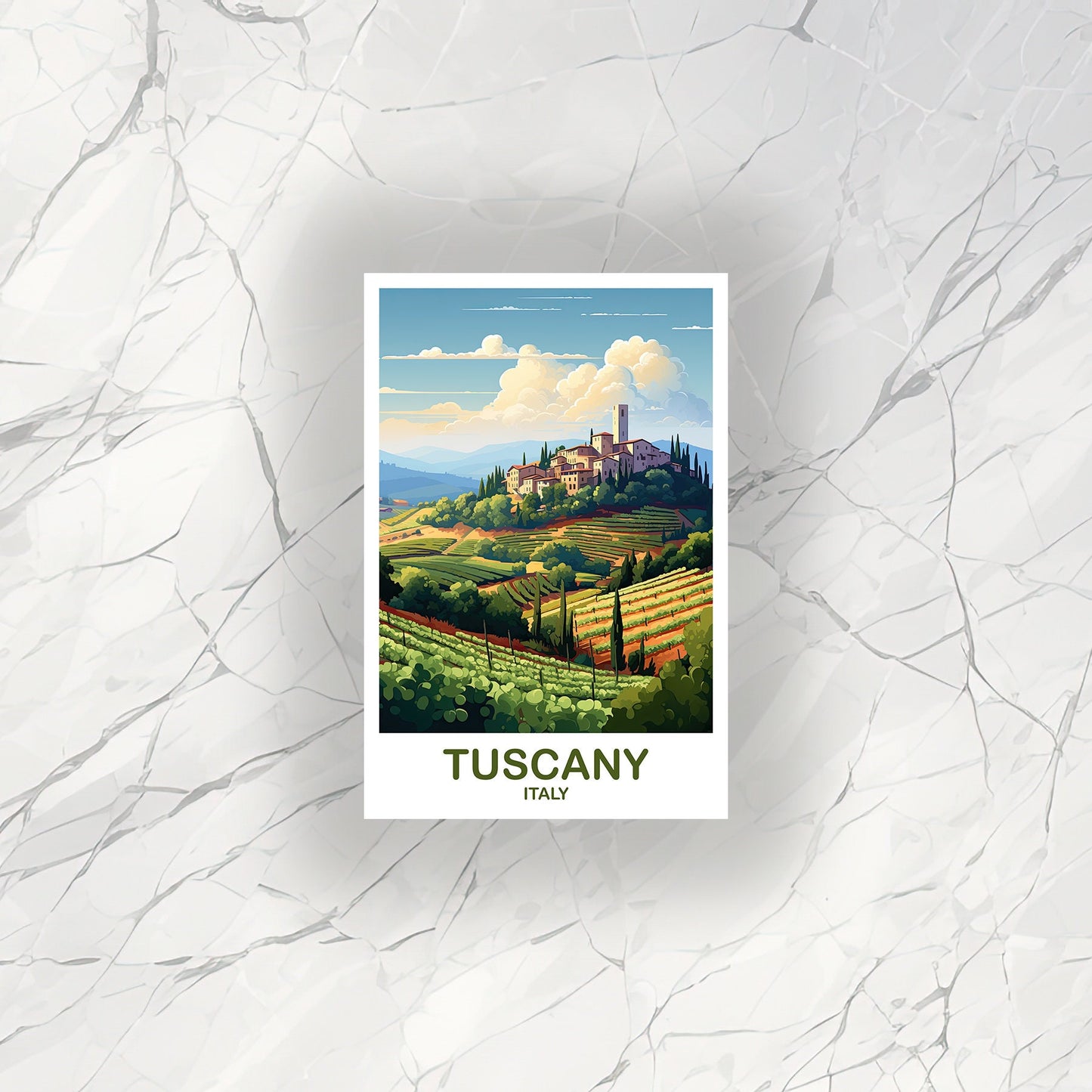 Tuscany Travel Sticker Art, Italy Travel Art, Tuscany Italy Sticker, Tuscany Wall Art, Italy Travel Sticker, Travel Sticker | T2EU_ITTU1_S
