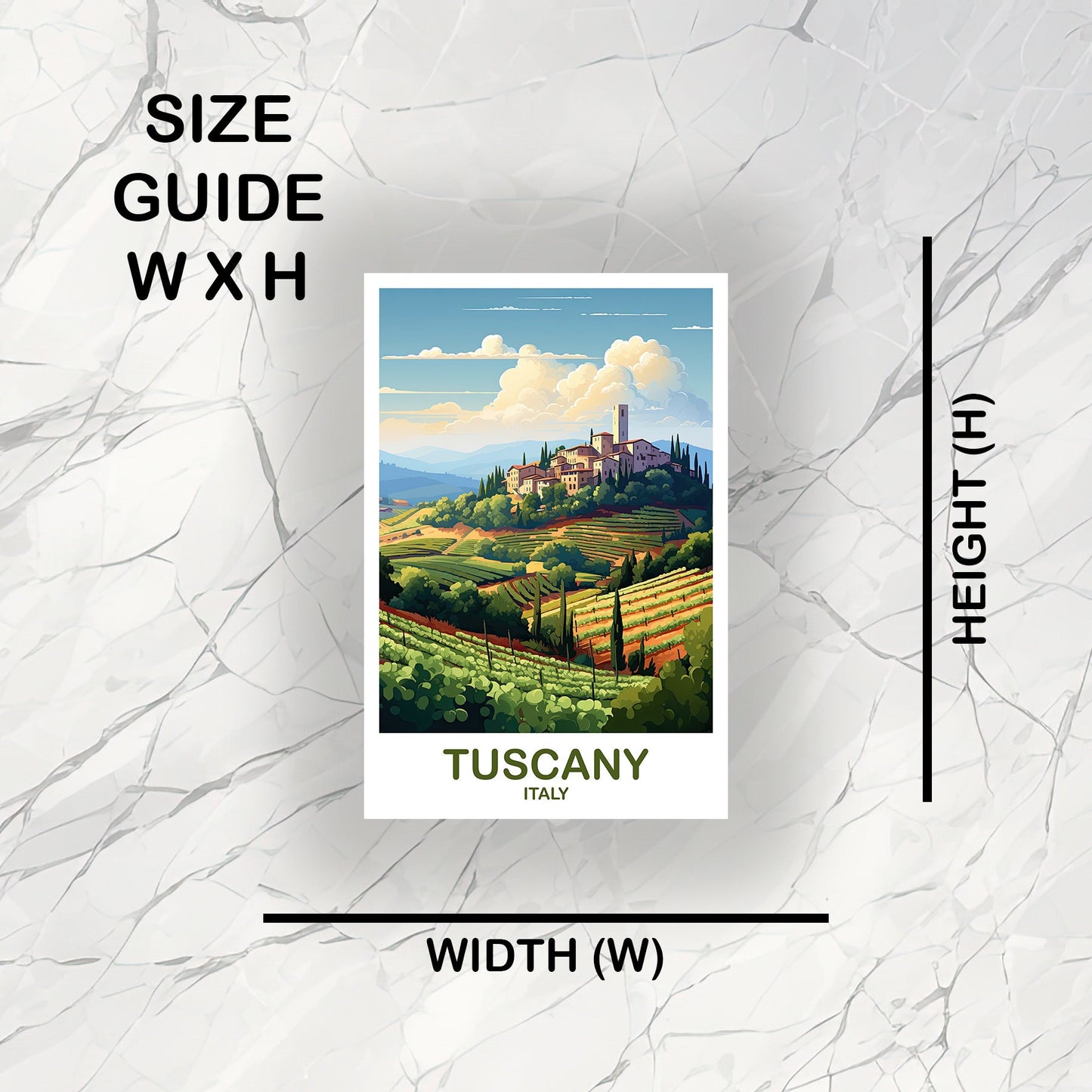 Tuscany Travel Sticker Art, Italy Travel Art, Tuscany Italy Sticker, Tuscany Wall Art, Italy Travel Sticker, Travel Sticker | T2EU_ITTU1_S