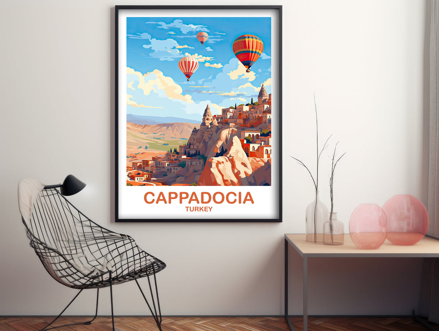 Cappadocia Turkey Travel Poster Art, Cappadocia Turkey Wall Art, Turkey Wall Art Poster, Cappadocia Poster, Travel Wall Art | T2EU_TUCA1