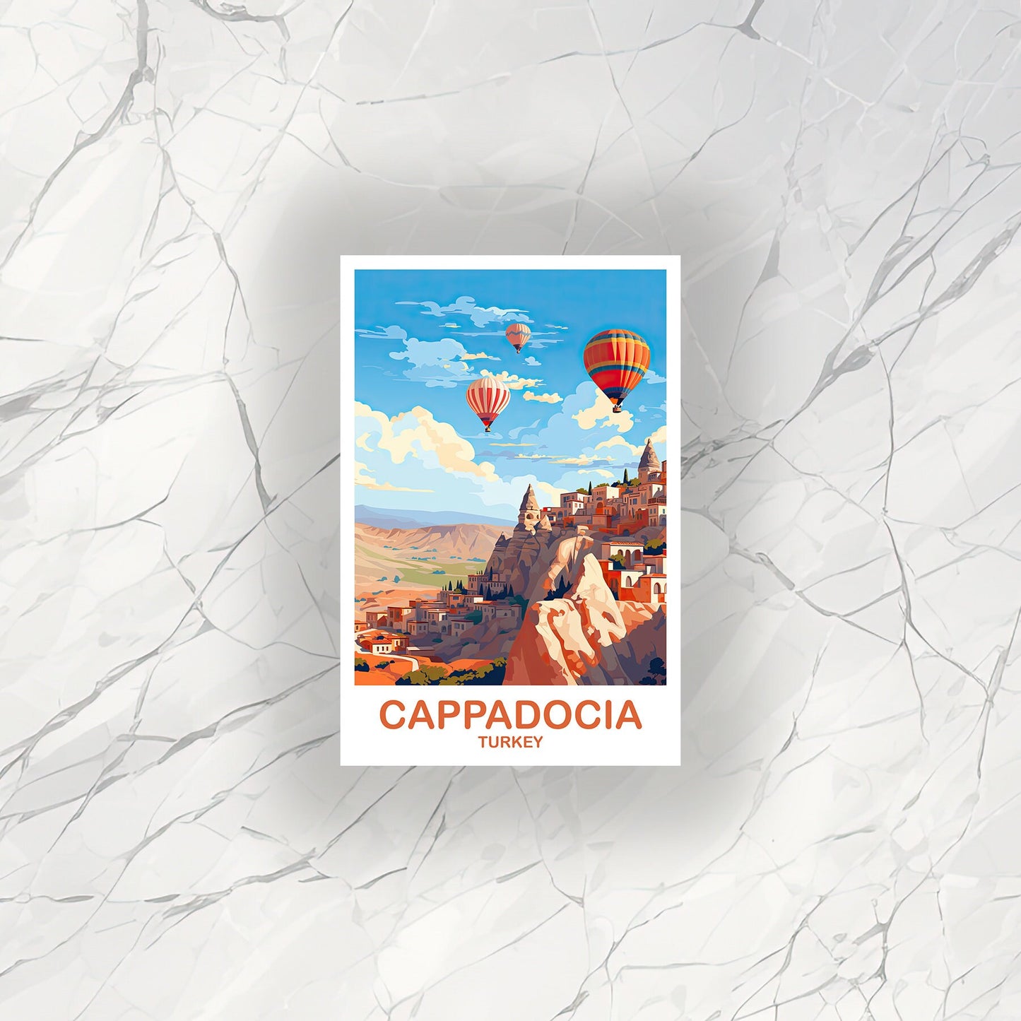 Cappadocia Travel Wall Art, Cappadocia Turkey Wall Art, Turkey Wall Art Poster, Cappadocia Poster, Travel Wall Art | T2EU_TUCA1_S