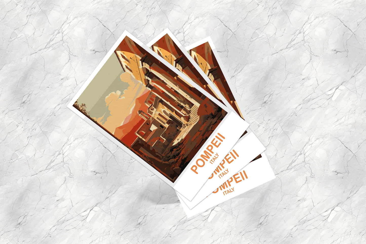 Pompeii Italy Travel Postcard, Pompeii Travel Art, Italy Postcard, Pompeii Travel Postcard Art, Italy Travel Postcard Art | T2EU_ITPO1_P