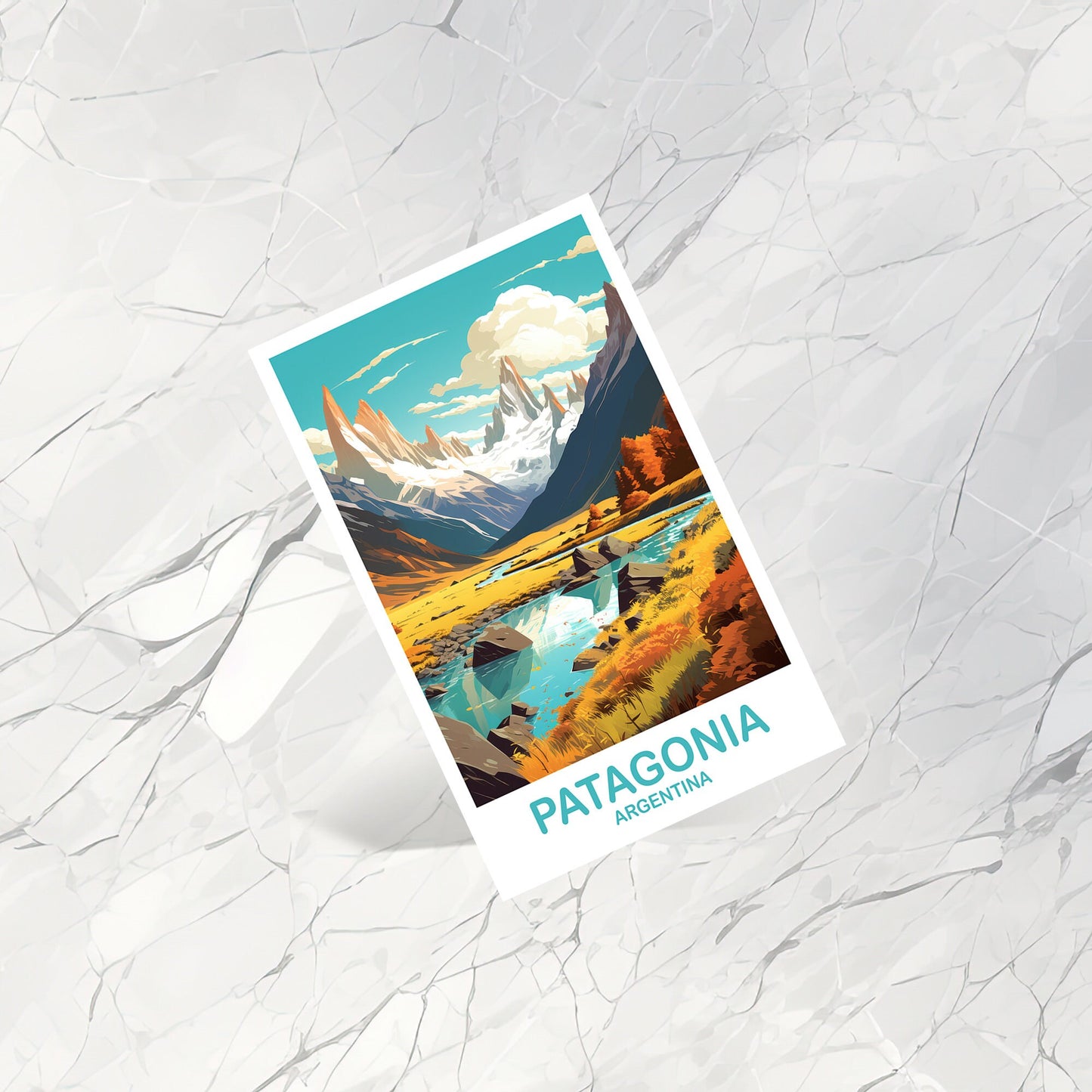 Patagonia Argentina Travel Postcard, Patagonia Travel Postcard, Argentina Postcard, Argentina Travel Art, Travel Postcard | T2SA_ARPA1_P
