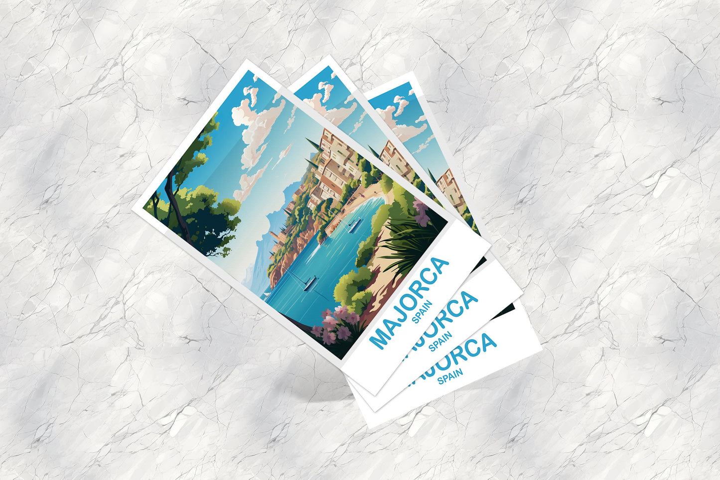 Majorca Spain Travel Postcard Art, Spain Travel Postcard, Majorca Postcard, Spain Travel Art Postcard, Travel Postcard | T2EU_SPMAJ1_P