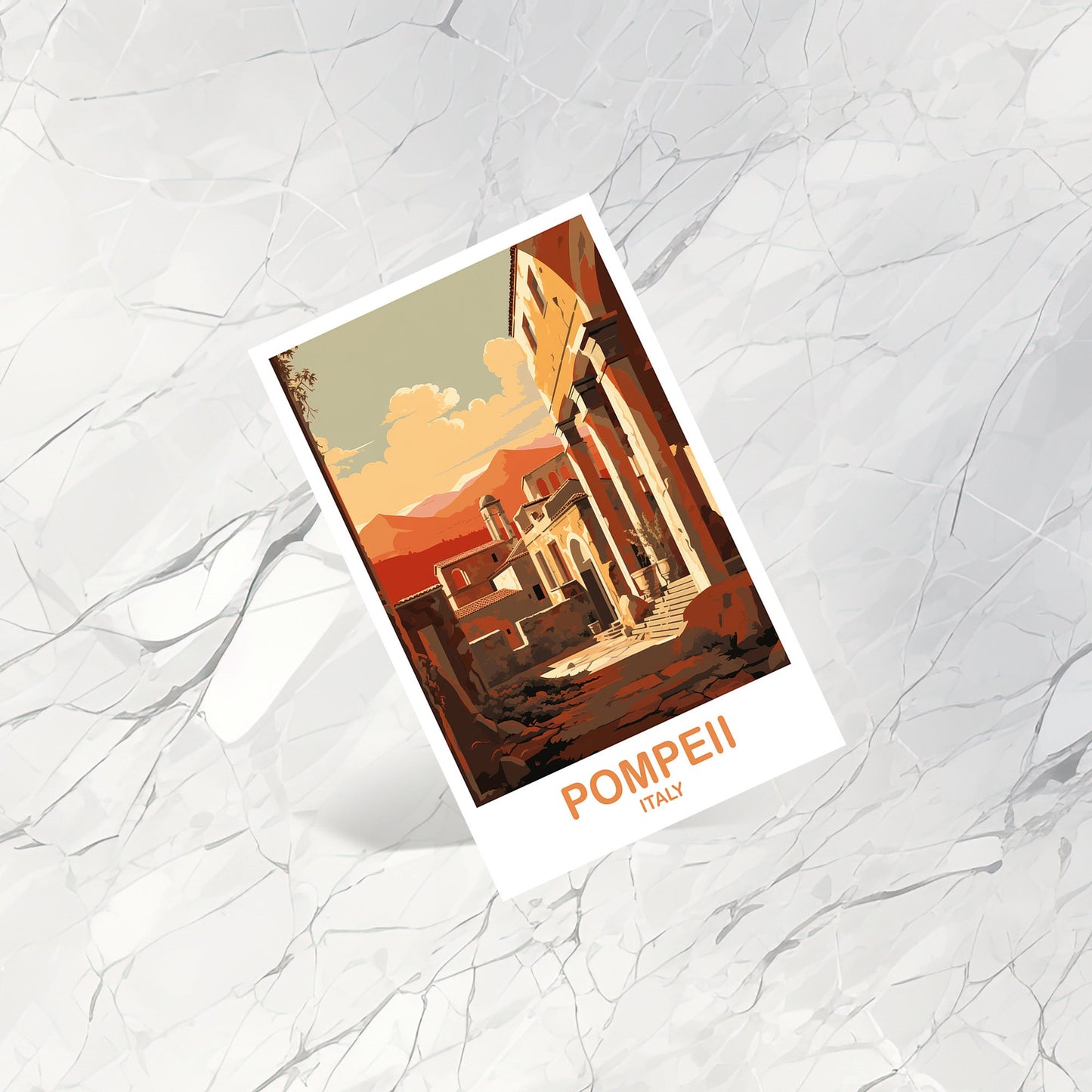Pompeii Italy Travel Postcard, Pompeii Travel Art, Italy Postcard, Pompeii Travel Postcard Art, Italy Travel Postcard Art | T2EU_ITPO1_P