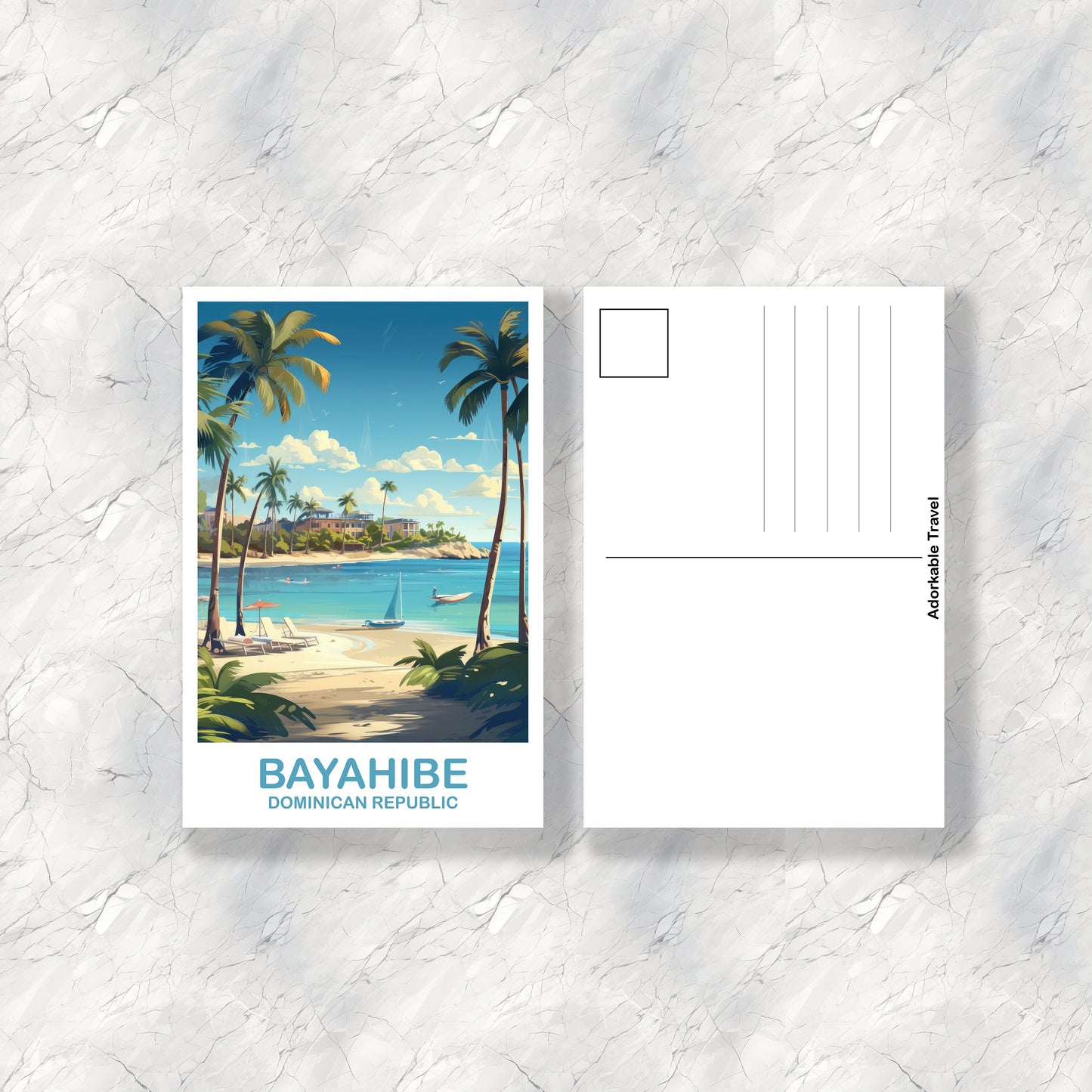 Bayahibe Travel Postcard Art, Dominican Republic Travel Postcard, Bayahibe Art Postcard, Travel Postcard | T2NA_DRBA1_P
