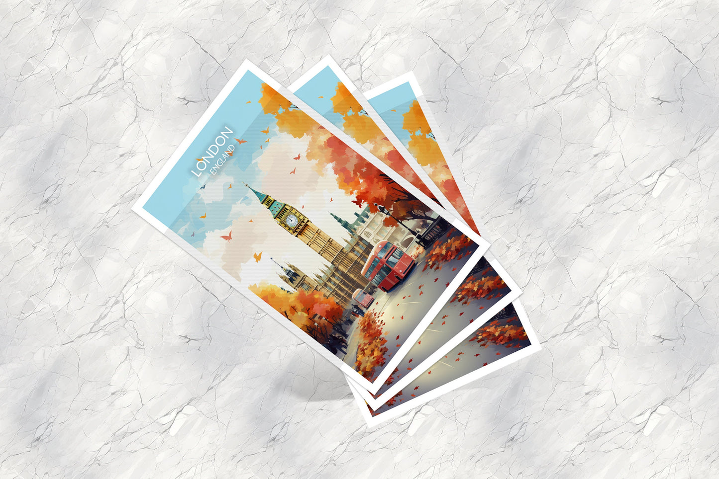 London England Travel Postcard, London Travel Art, England Postcard, Big Ben Travel Postcard Art, England Travel Art | T1EU_ENLO1_P