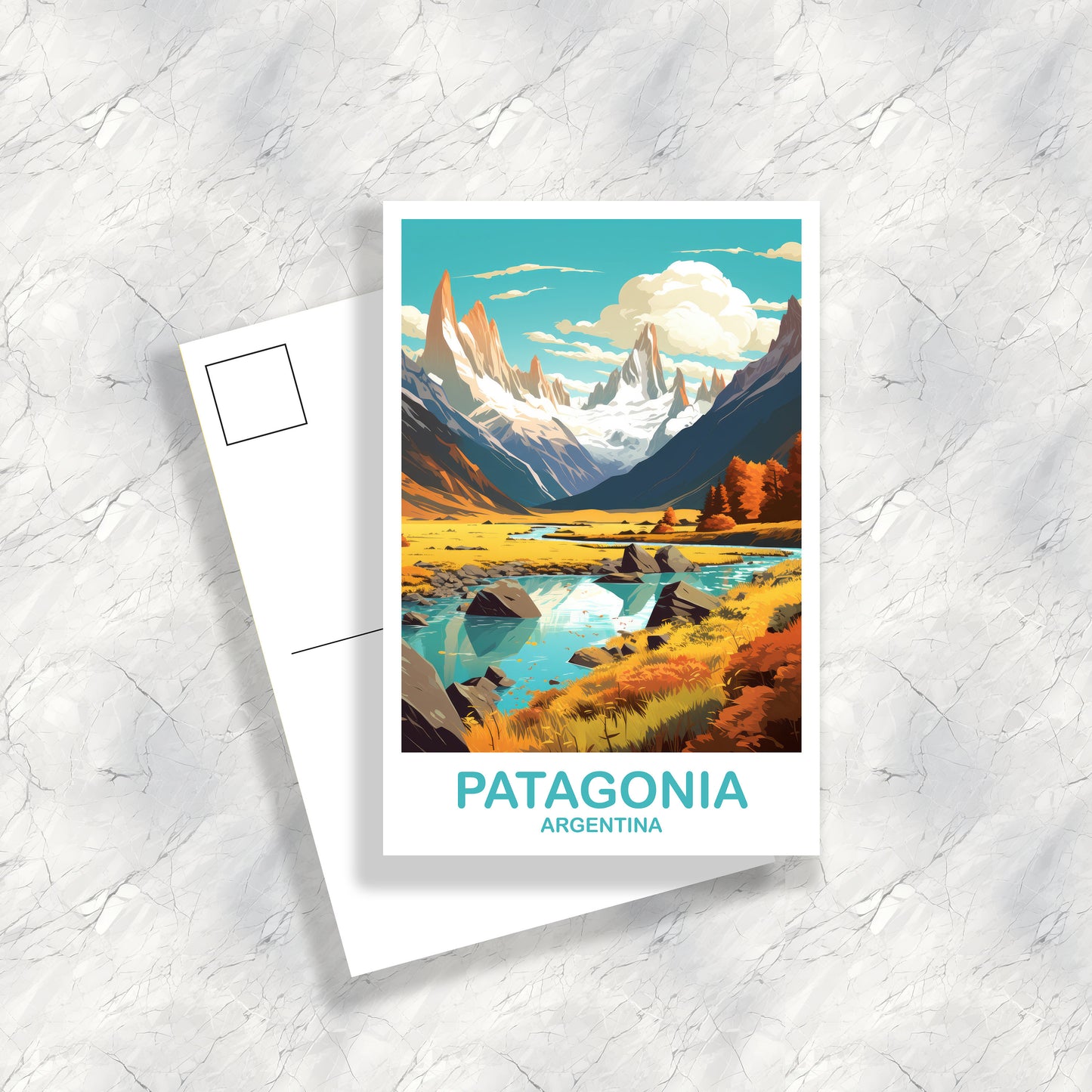 Patagonia Argentina Travel Postcard, Patagonia Travel Postcard, Argentina Postcard, Argentina Travel Art, Travel Postcard | T2SA_ARPA1_P