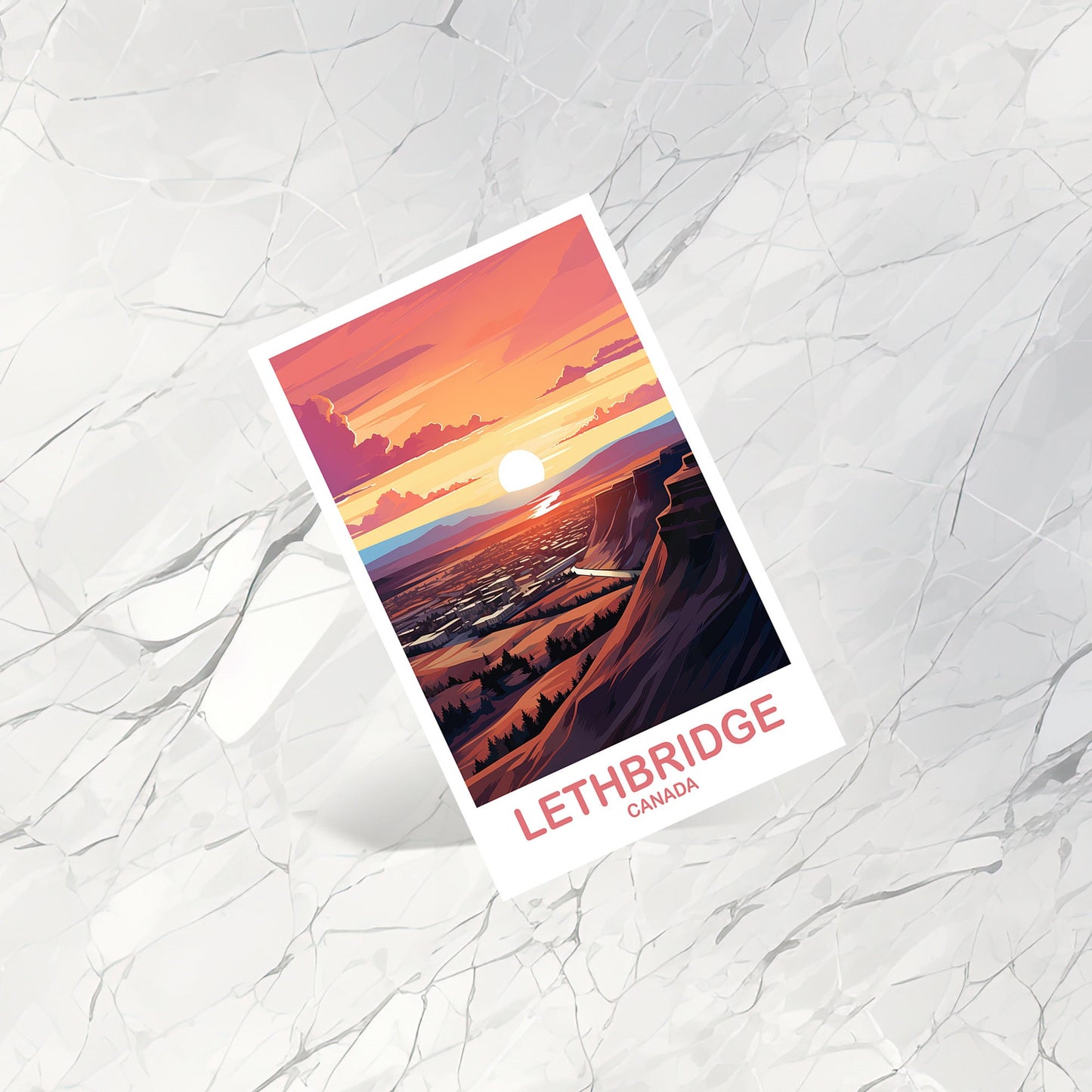 Lethbridge Alberta Travel Postcard, Alberta postcard, Lethbridge Art, Postcard, Lethbridge Travel Postcard, Travel Postcard | T2NA_ABLE1_P