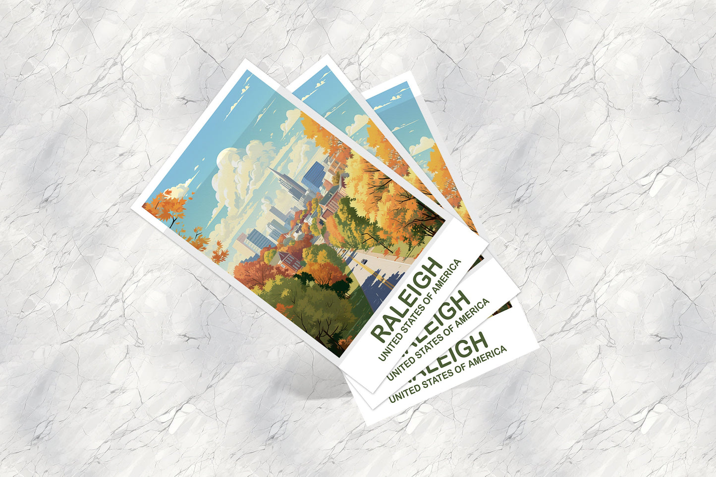 Raleigh Travel Postcard Art, Columbia Postcard, North Carolina Postcard, Raleigh North Carolina Postcard, Travel Postcard | T2NA_NARA1_P