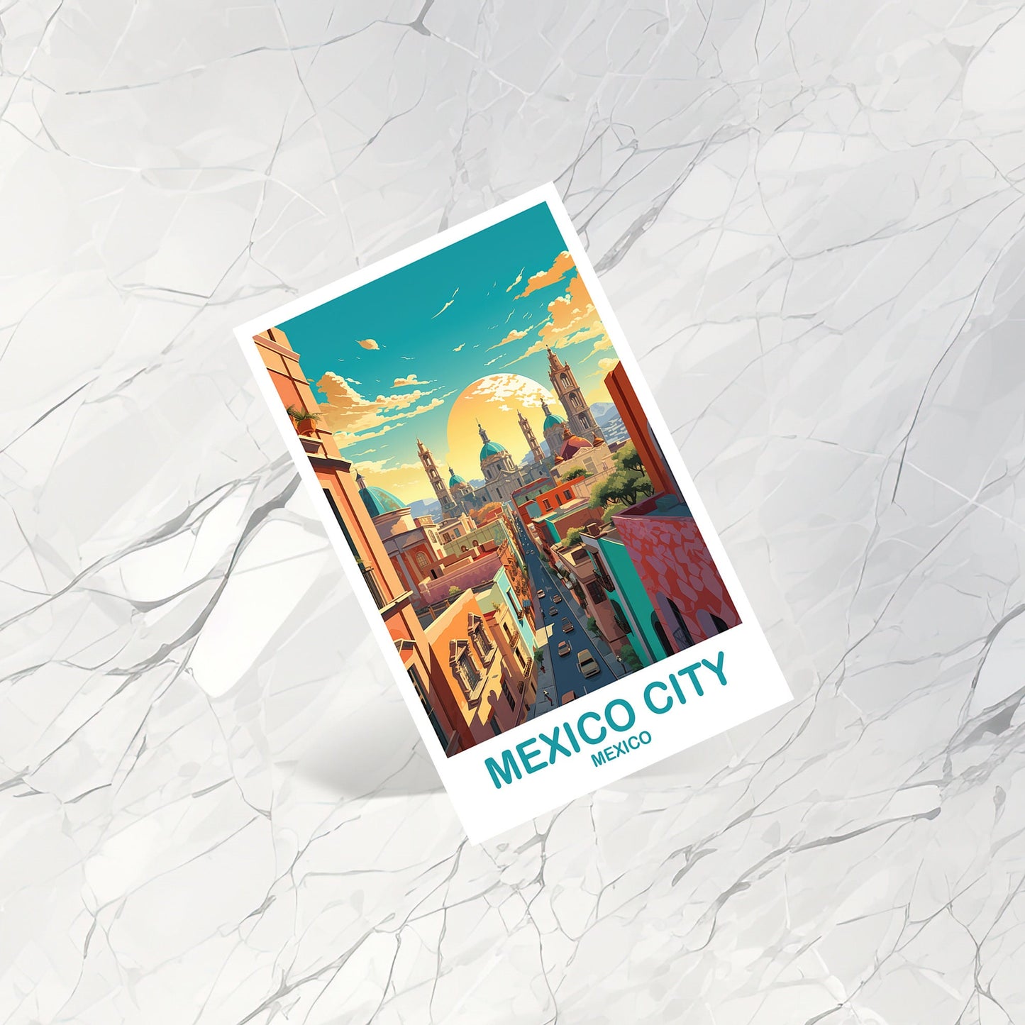 Mexico City Travel Postcard, Mexico Art Postcard, Mexico Travel Art, Travel Art, Mexico Travel Postcard, Travel Postcard | T2NA_MEMC1_P