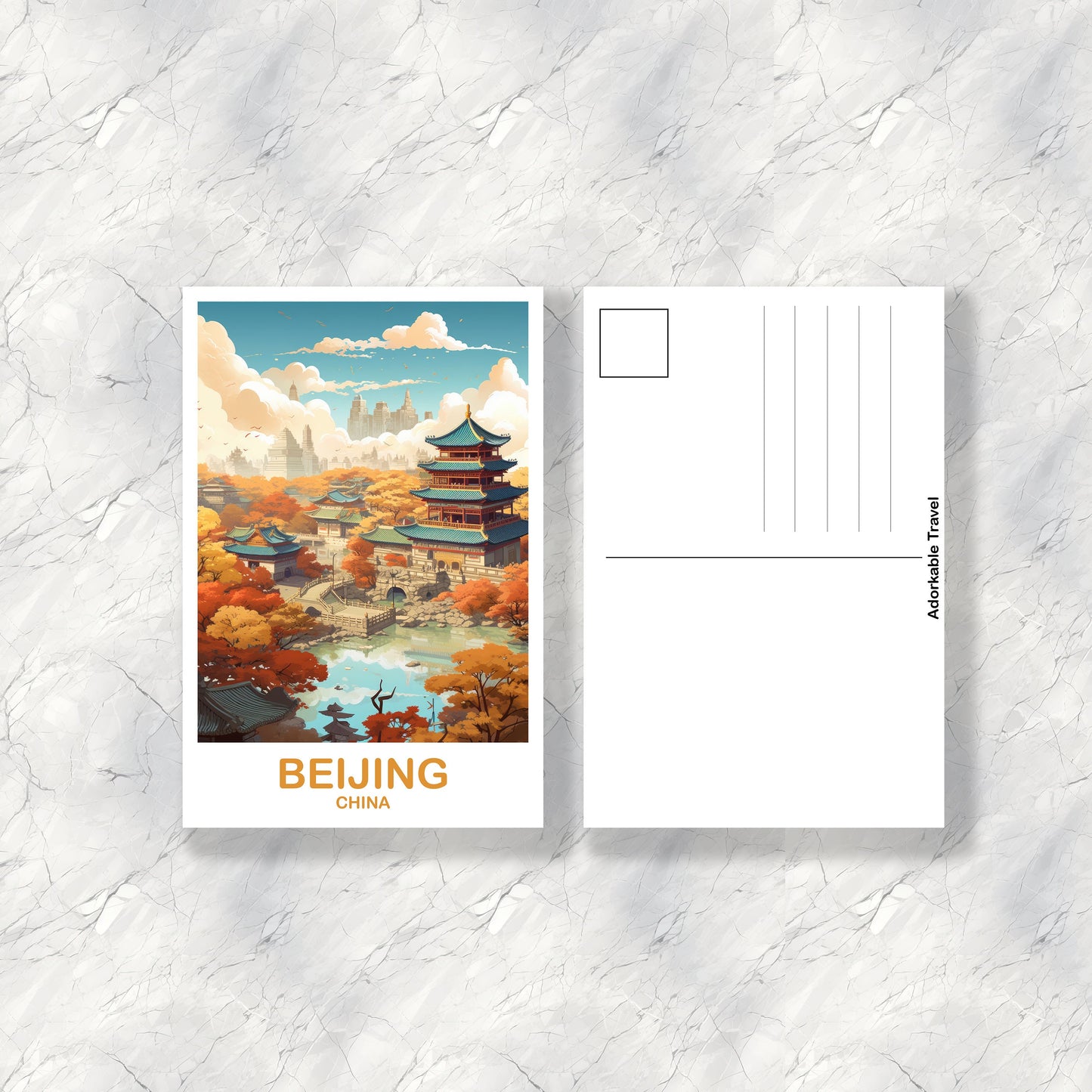 Beijing China Travel Postcard, Beijing Postcard, Travel Card, Landscape Travel Postcard, Asia Travel Postcard, Asia Travel Art| T2AS_CHBE1_P