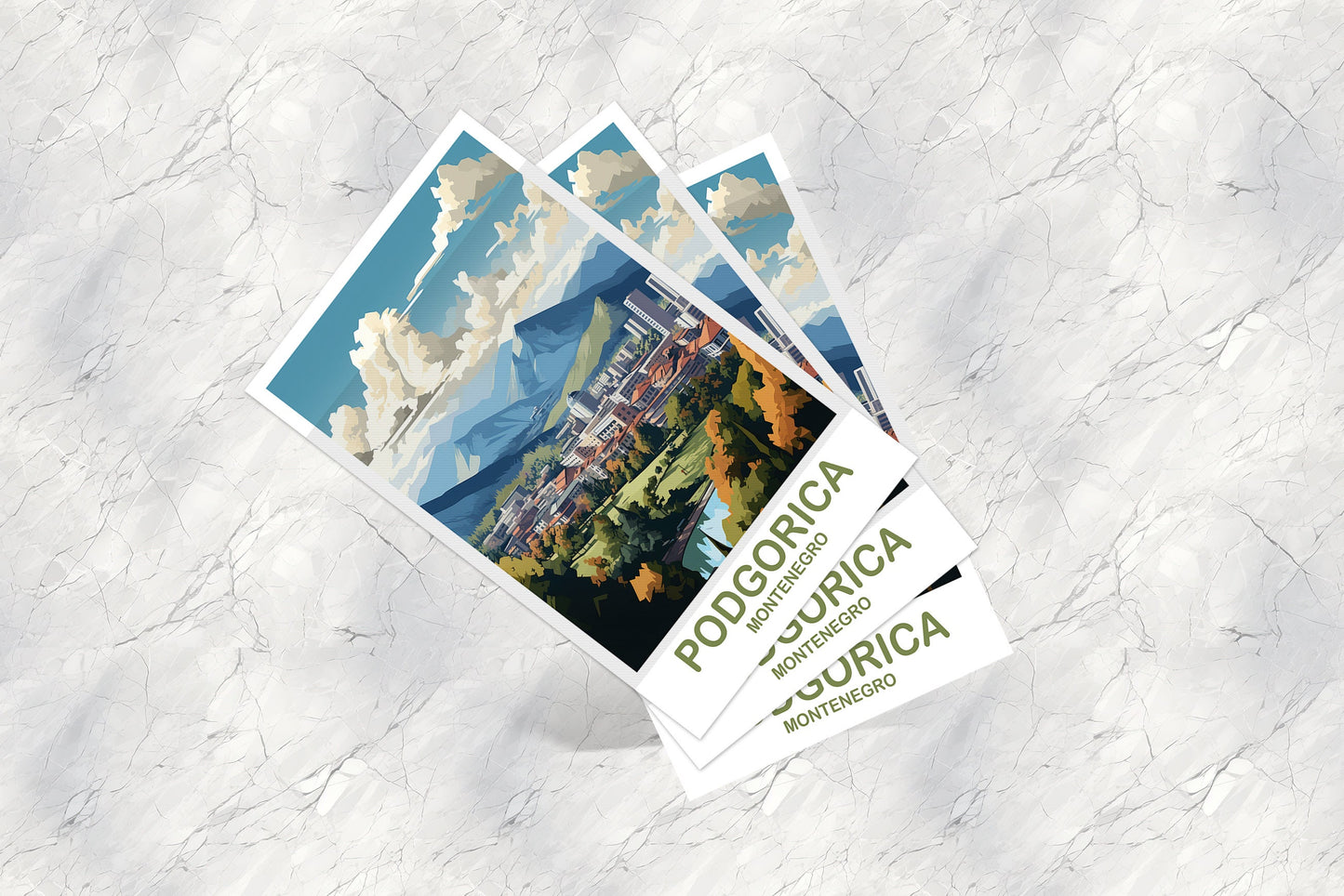 Podgorica Montenegro Travel Art Postcard, Podgorica Travel, Podgorica Postcard, Travel Postcard, Montenegro Travel Postcard | T2EU_MOPO1_P