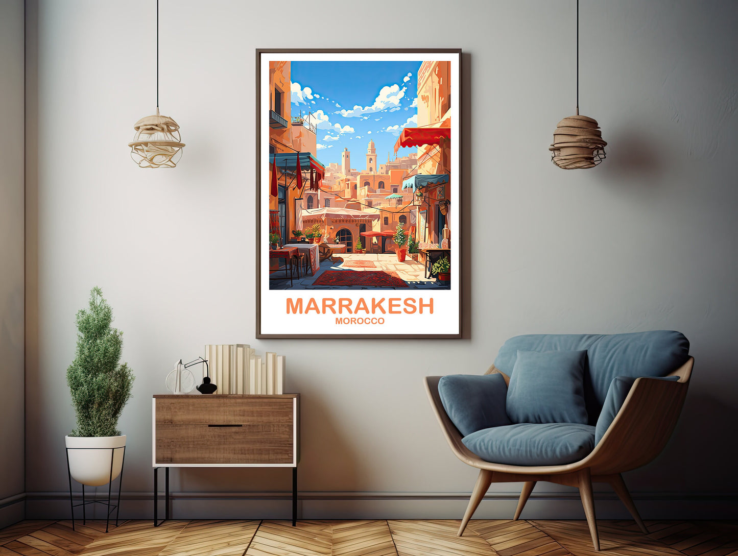 Marrakesh Travel Wall Art, Morocco Skyline, Digital Marrakesh Morocco Wall Art, Africa Travel Art, Travel Art | DT2AF_MOMA1