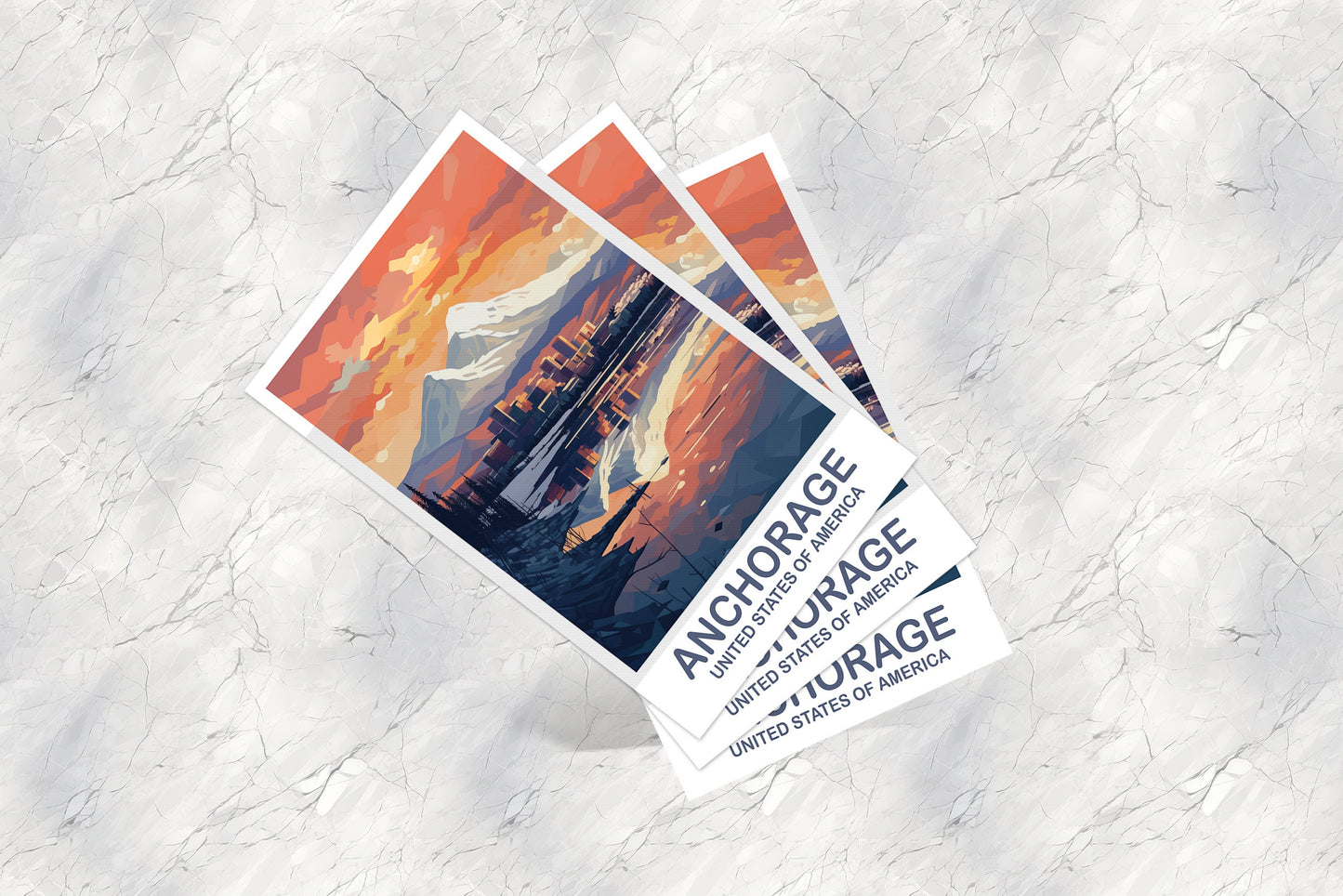 Anchorage Travel Postcard, Anchorage Alaska Postcard, Alaska Travel Art, Alaska Postcard, Anchorage Art, Travel Postcard | T2NA_ALAN1_P