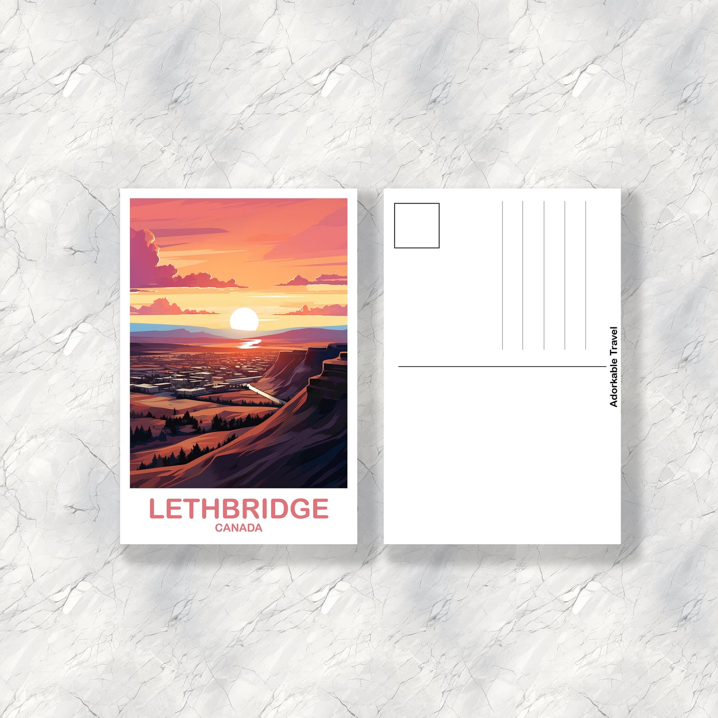 Lethbridge Alberta Travel Postcard, Alberta postcard, Lethbridge Art, Postcard, Lethbridge Travel Postcard, Travel Postcard | T2NA_ABLE1_P