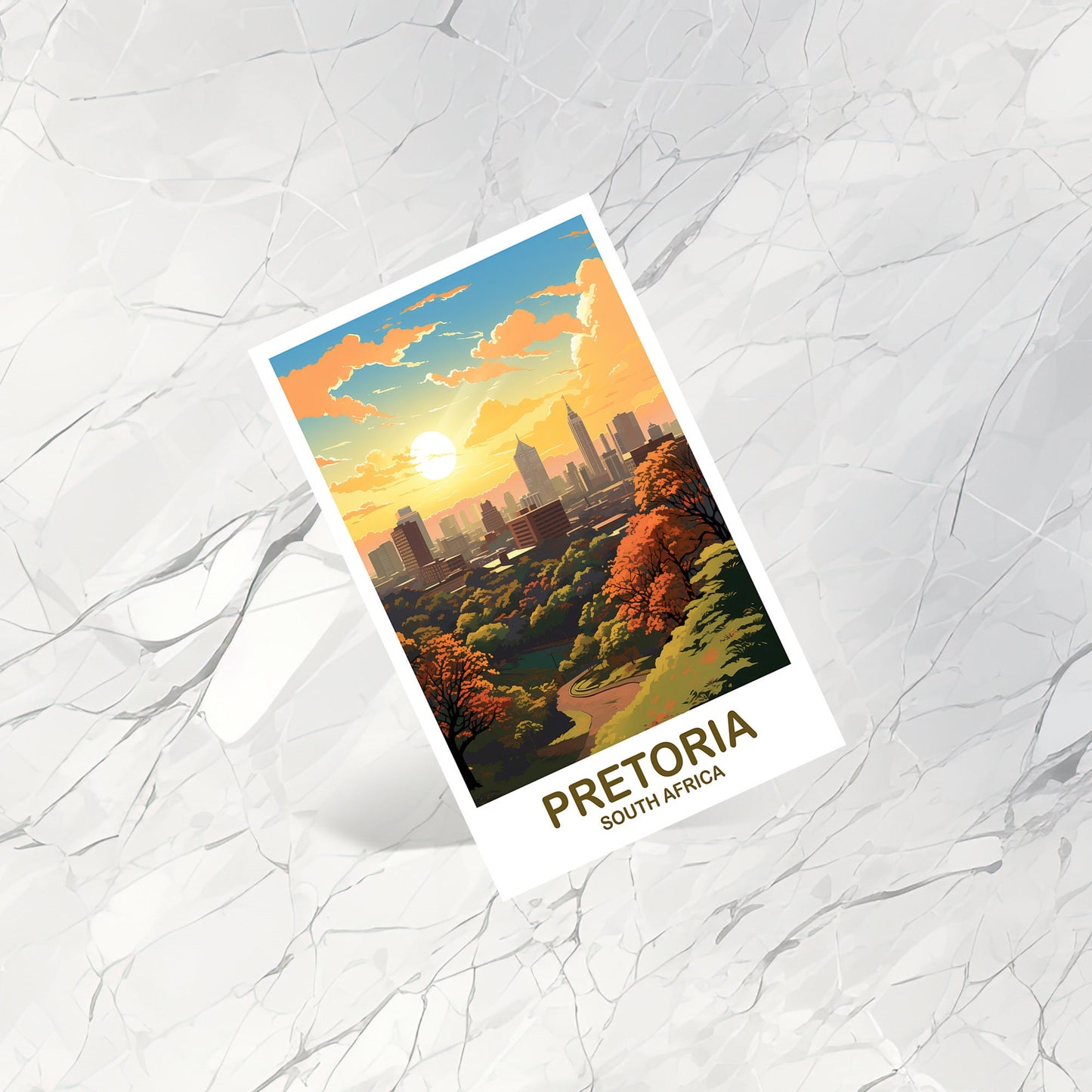 Pretoria Travel Postcard Art, Pretoria South Africa Postcard, South Africa Postcard, Travel Postcard | T2AF_SFPR1_P