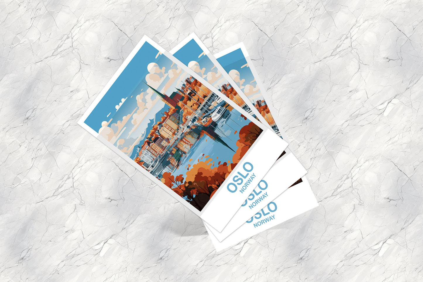 Oslo Norway Travel Postcard Art, Oslo Postcard, Norway Postcard, Oslo Norway Art, Travel Postcard, Europe Postcard | T2EU_NOOS1_P