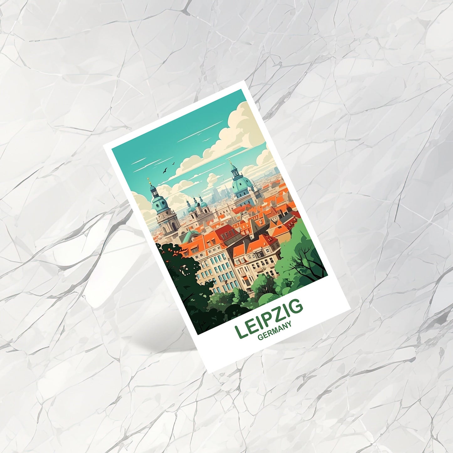 Leipzig Germany Travel Postcard, Leipzig Travel Postcard Art, Germany Postcard Art, Leipzig Travel Art, Travel Postcard, | T2EU_GELE1_P