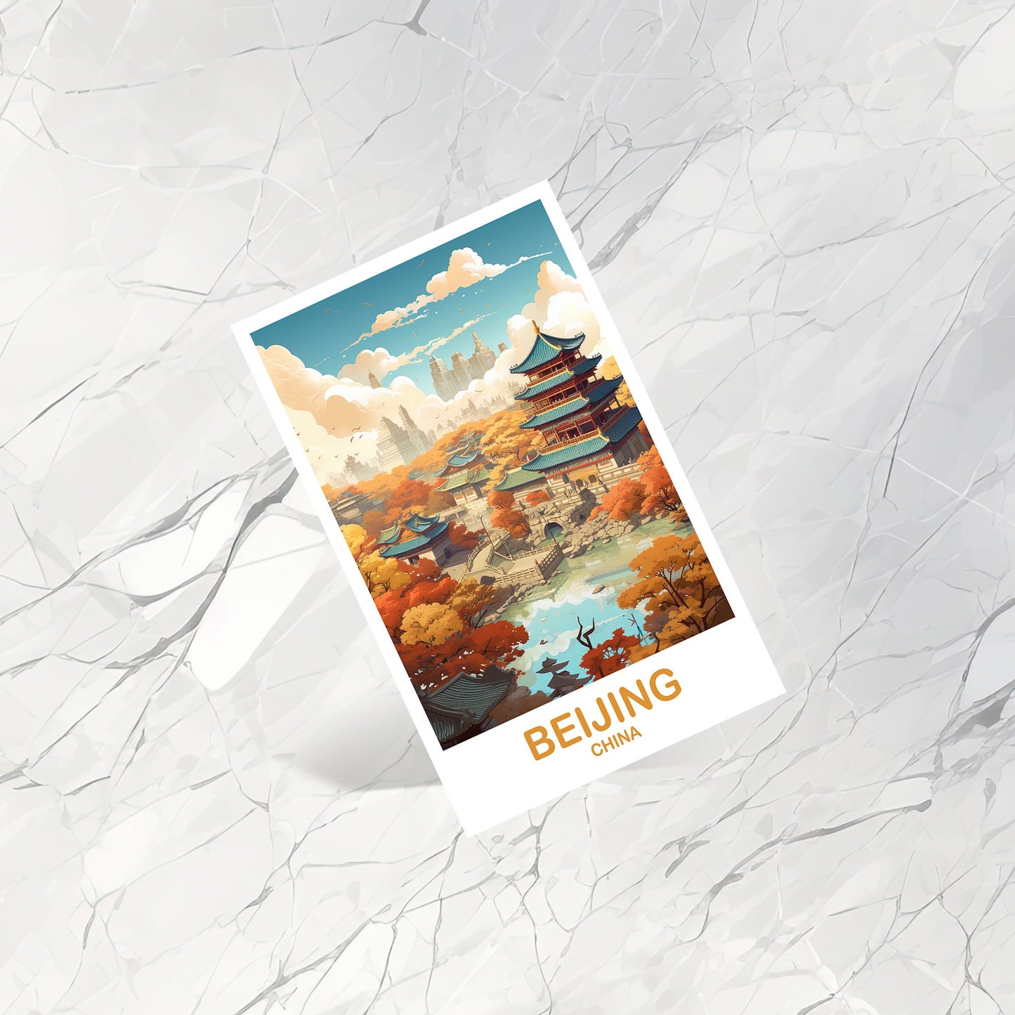 Beijing China Travel Postcard, Beijing Postcard, Travel Card, Landscape Travel Postcard, Asia Travel Postcard, Asia Travel Art| T2AS_CHBE1_P