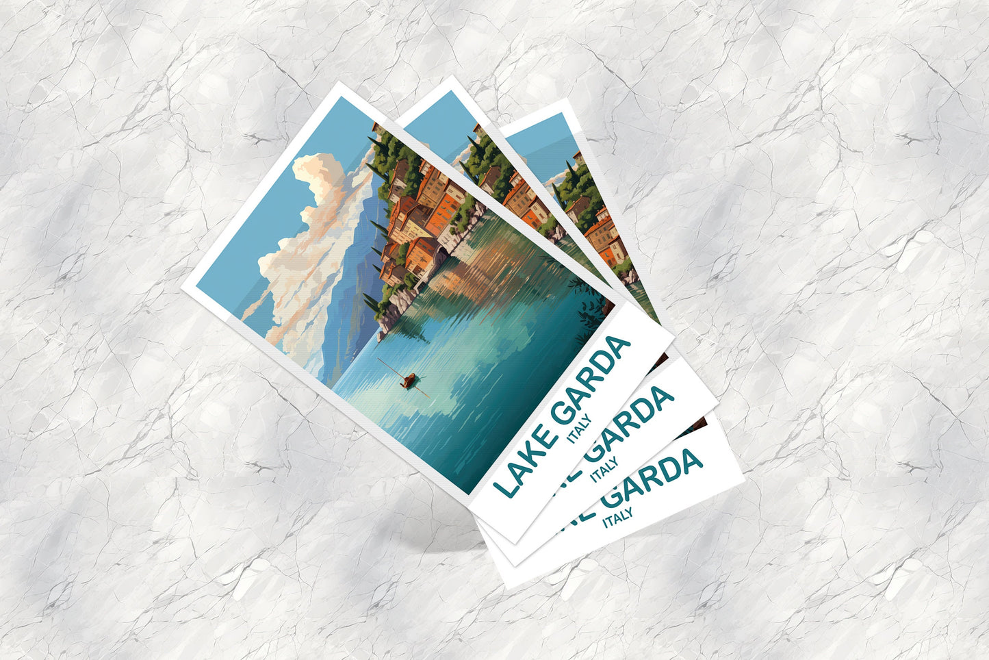 Lake Garda Italy Postcard, Italy Travel Postcard, Lake Garda Travel Postcard Art, Italy Travel, Europe Travel Postcard | T2EU_ITLG1_P