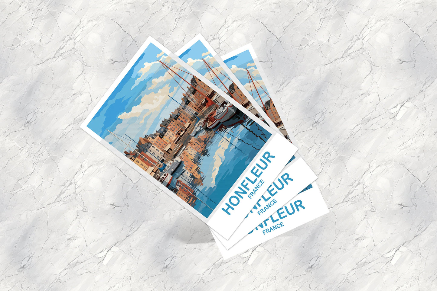 Honfleur France Travel Postcard, France Postcard, France Postcard Art, Honfleur Travel Art, Honfleur Travel Postcard | T2EU_FRHO1_P
