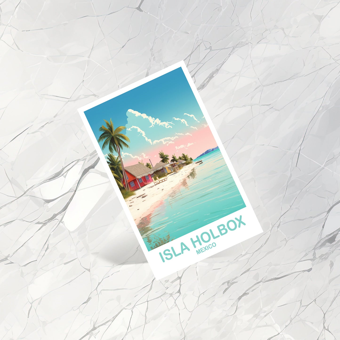 Isla Holbox Mexico Postcard, Mexico Postcard, Mexico Travel Art, Travel Art, Isla Holbox Travel Postcard, Travel Postcard | T2NA_MEIH1_P