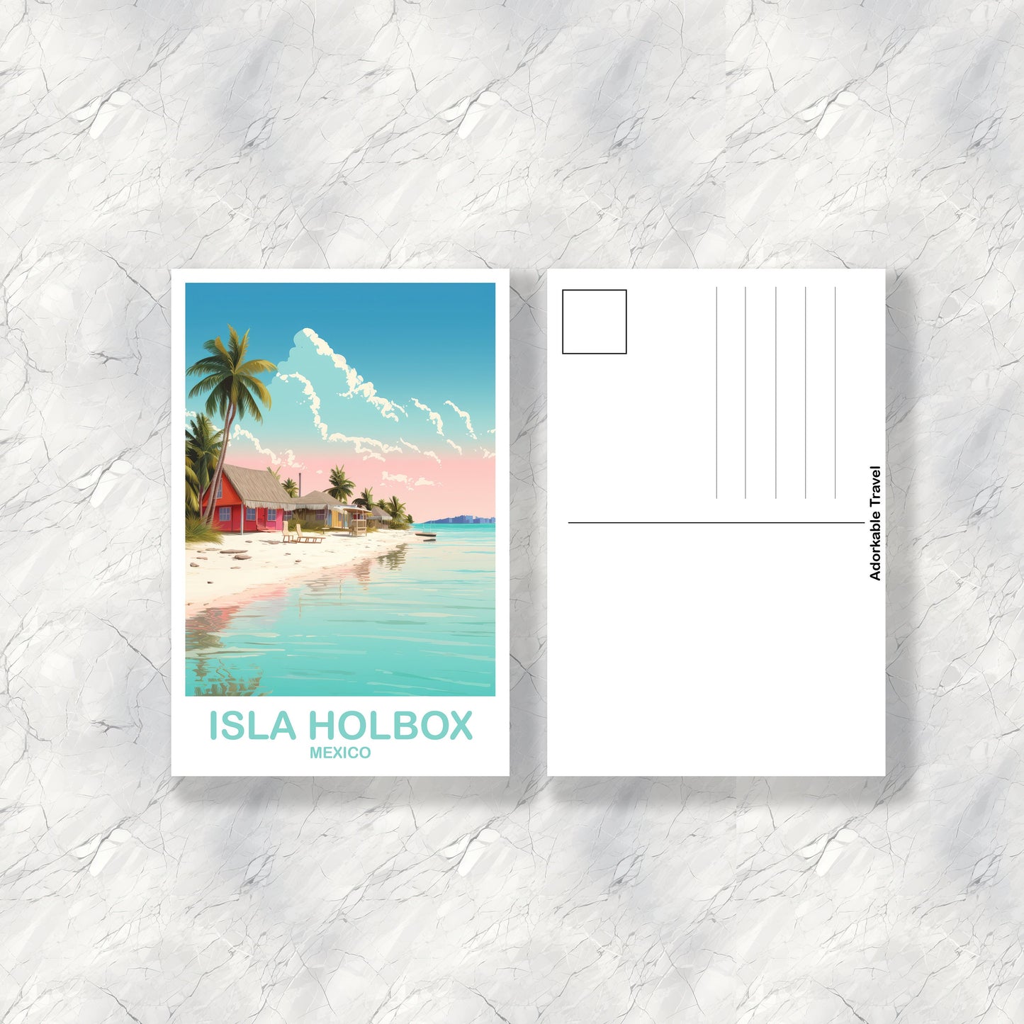 Isla Holbox Mexico Postcard, Mexico Postcard, Mexico Travel Art, Travel Art, Isla Holbox Travel Postcard, Travel Postcard | T2NA_MEIH1_P
