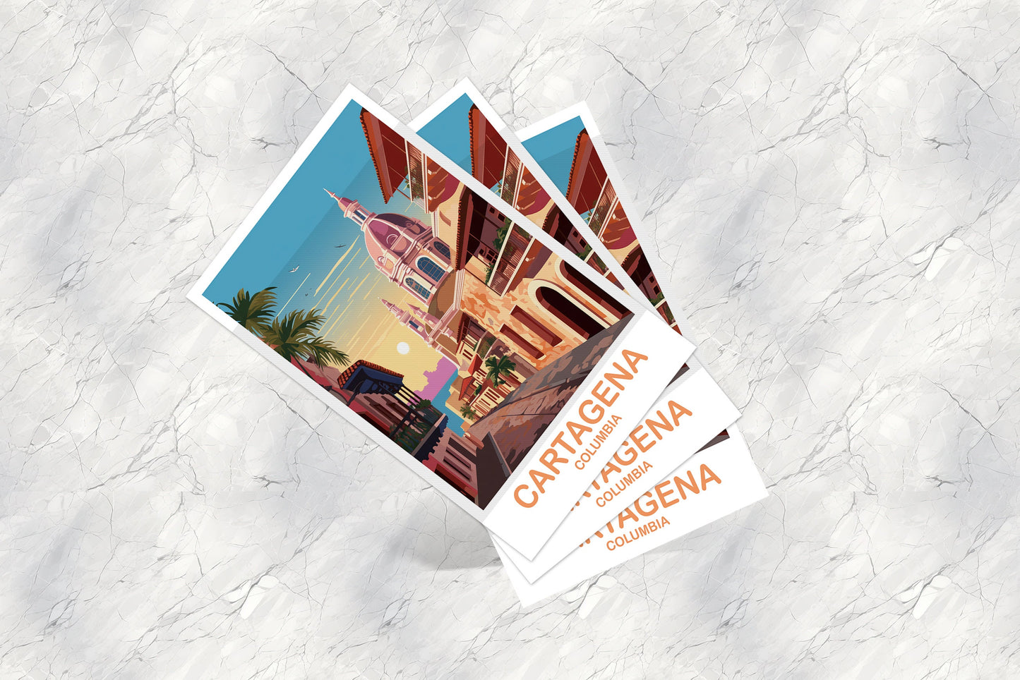 Cartagena Columbia Travel Postcard, Cartagena Postcard, Columbia Travel Art, Travel Art, South America Travel Postcard | T2SA_COCA1_P