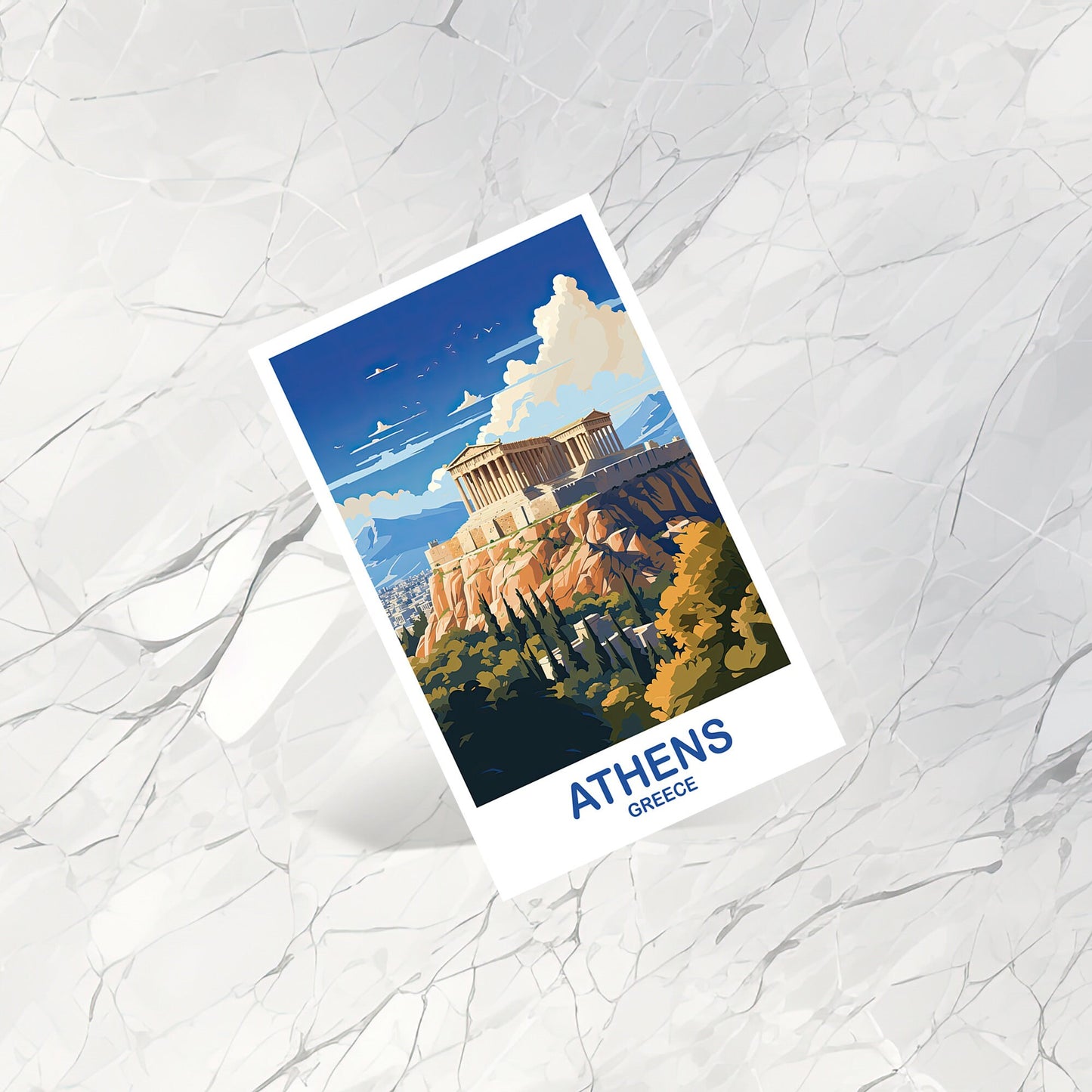 Athens Greece Travel Postcard Art, Athens Travel, Athens Postcard, Greece Travel Postcard, Europe Travel Postcard | T2EU_GRAT1_P
