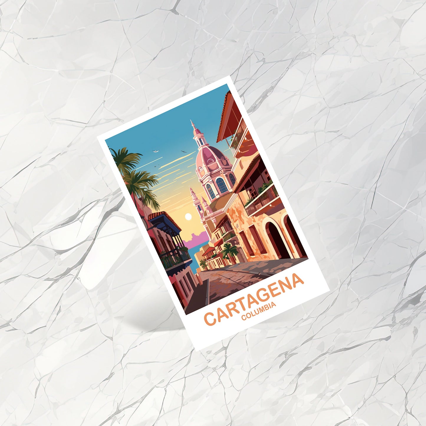 Cartagena Columbia Travel Postcard, Cartagena Postcard, Columbia Travel Art, Travel Art, South America Travel Postcard | T2SA_COCA1_P