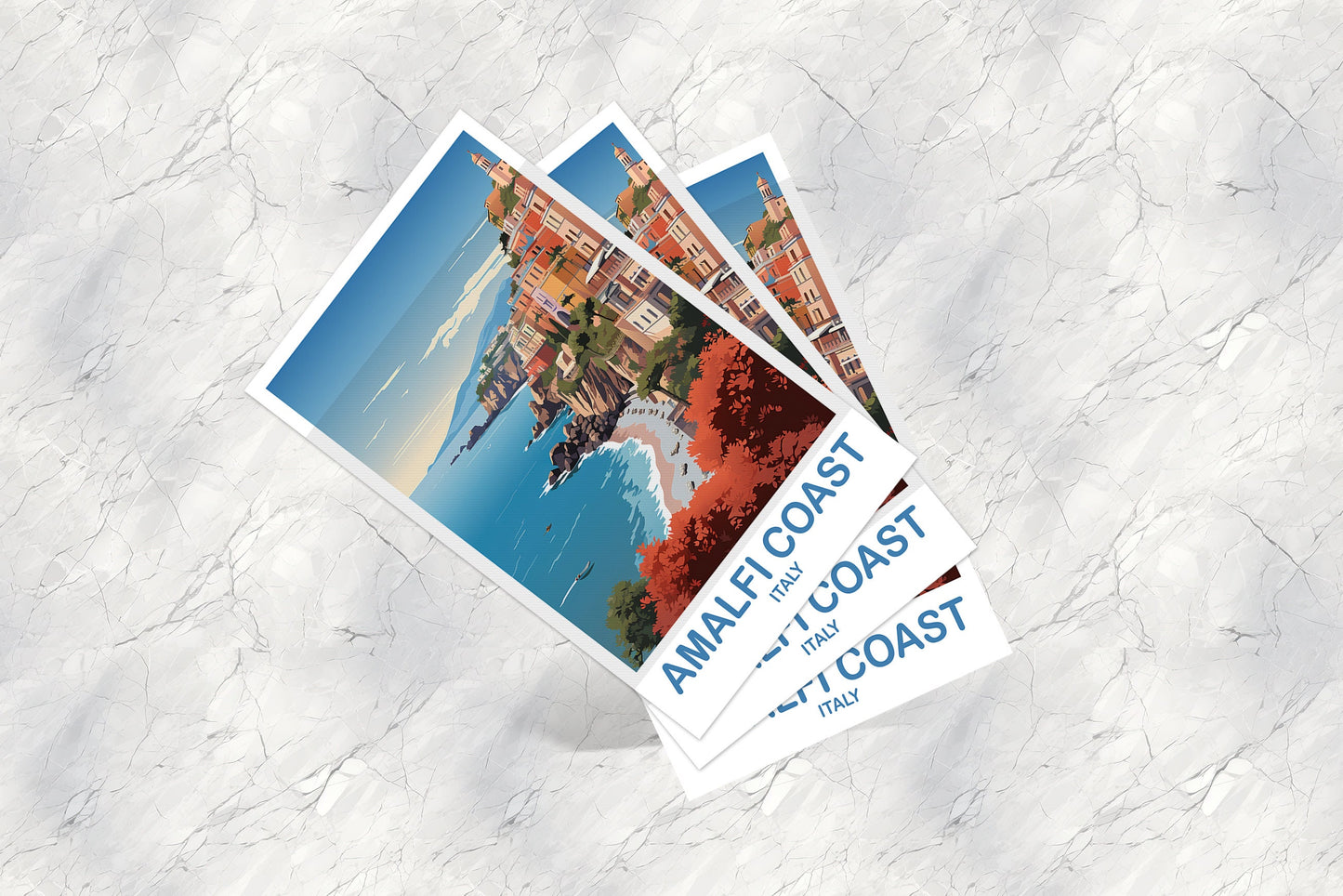 Amalfi Coast Italy Postcard, Amalfi Coast Travel Postcard, Italy Travel Postcard Art, Amalfi Coast Travel Art, Travel Poster | T2EU_ITAC1_P