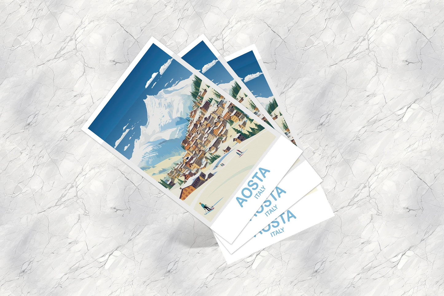 Aosta Italy Travel Postcard Art, Italy Travel Postcard, Aosta Postcard, Aosta Wall Art, Italy Travel, Travel Postcard | T2EU_ITAO1_P