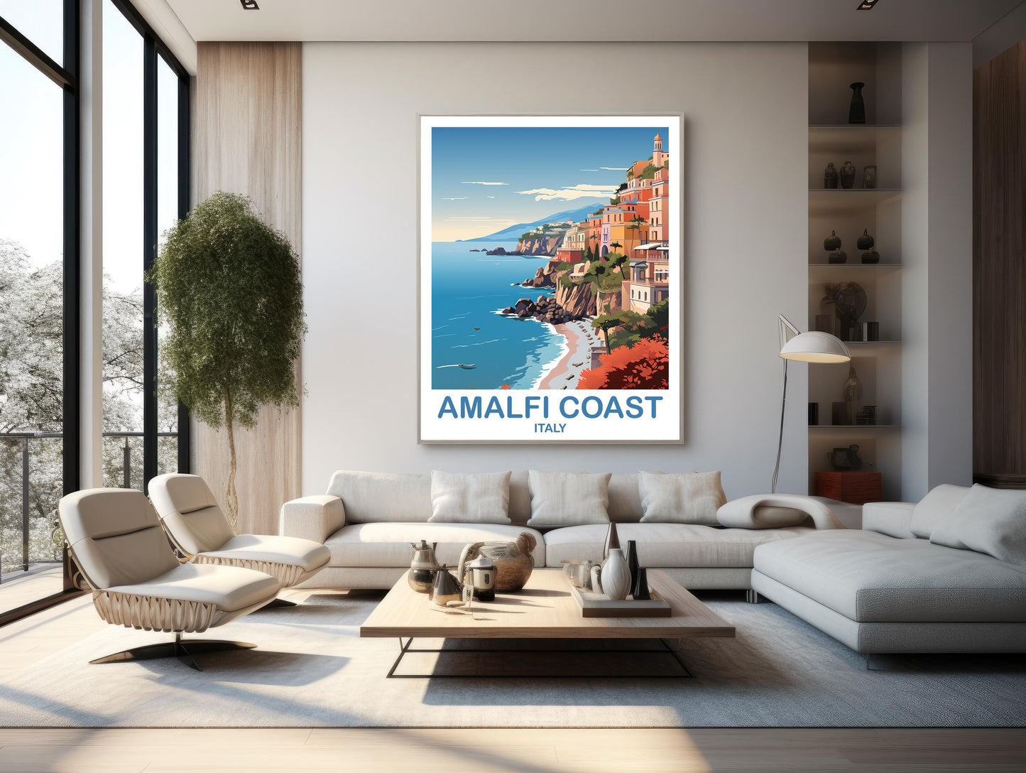 Amalfi Coast Italy Travel Poster, Amalfi Coast Poster Art, Italy Poster, Amalfi Coast Travel Wall Art, Italy Travel Wall Art | T2EU_ITAC1