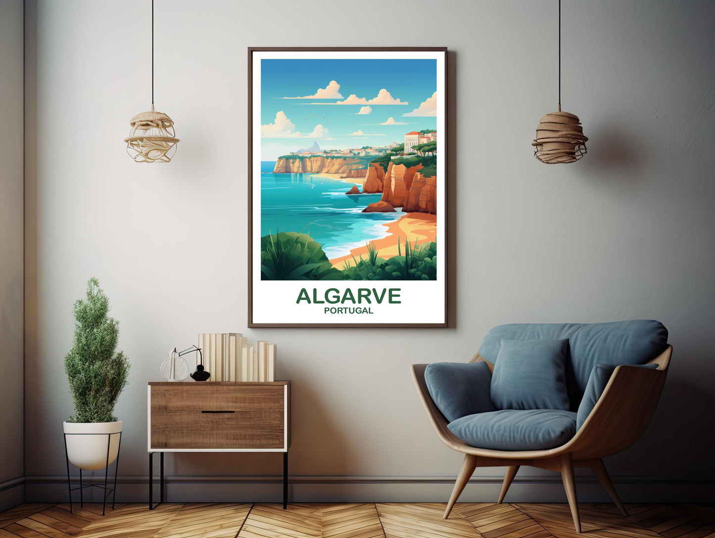 Algarve Portugal Travel Wall Art, Digital Portugal Travel Art, Algarve Wall Art, Printable Europe Travel Art, | DT2EU_POAL1