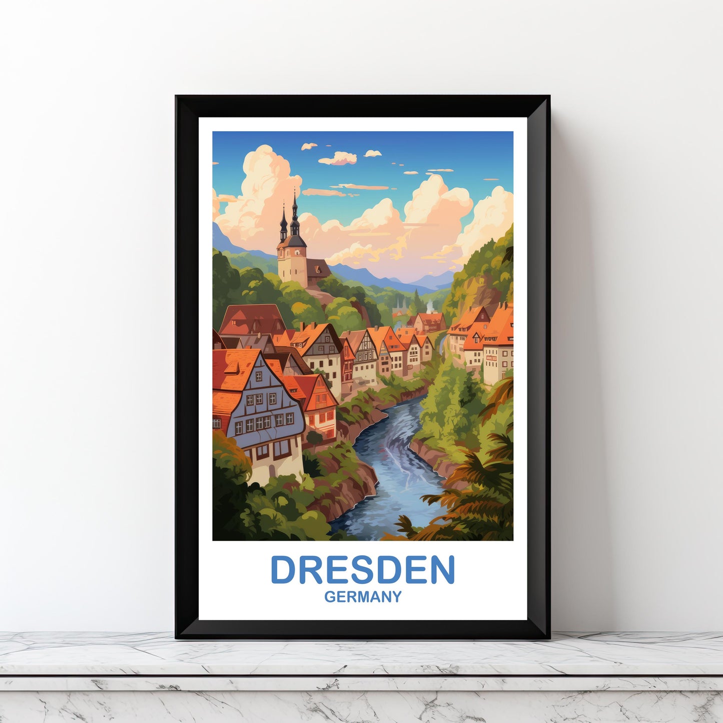 Dresden Germany Travel Art, Printable Dresden Wall Art, Germany Wall Art, Digital Travel Art, Travel Wall Art | DT2EU_GEDR1