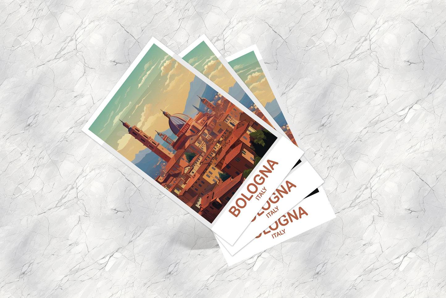 Bologna Italy Travel Postcard, Bologna Travel Art Postcard, Italy Travel Postcard Art, Bologna Travel, Travel Postcard | T2EU_ITBO1_P