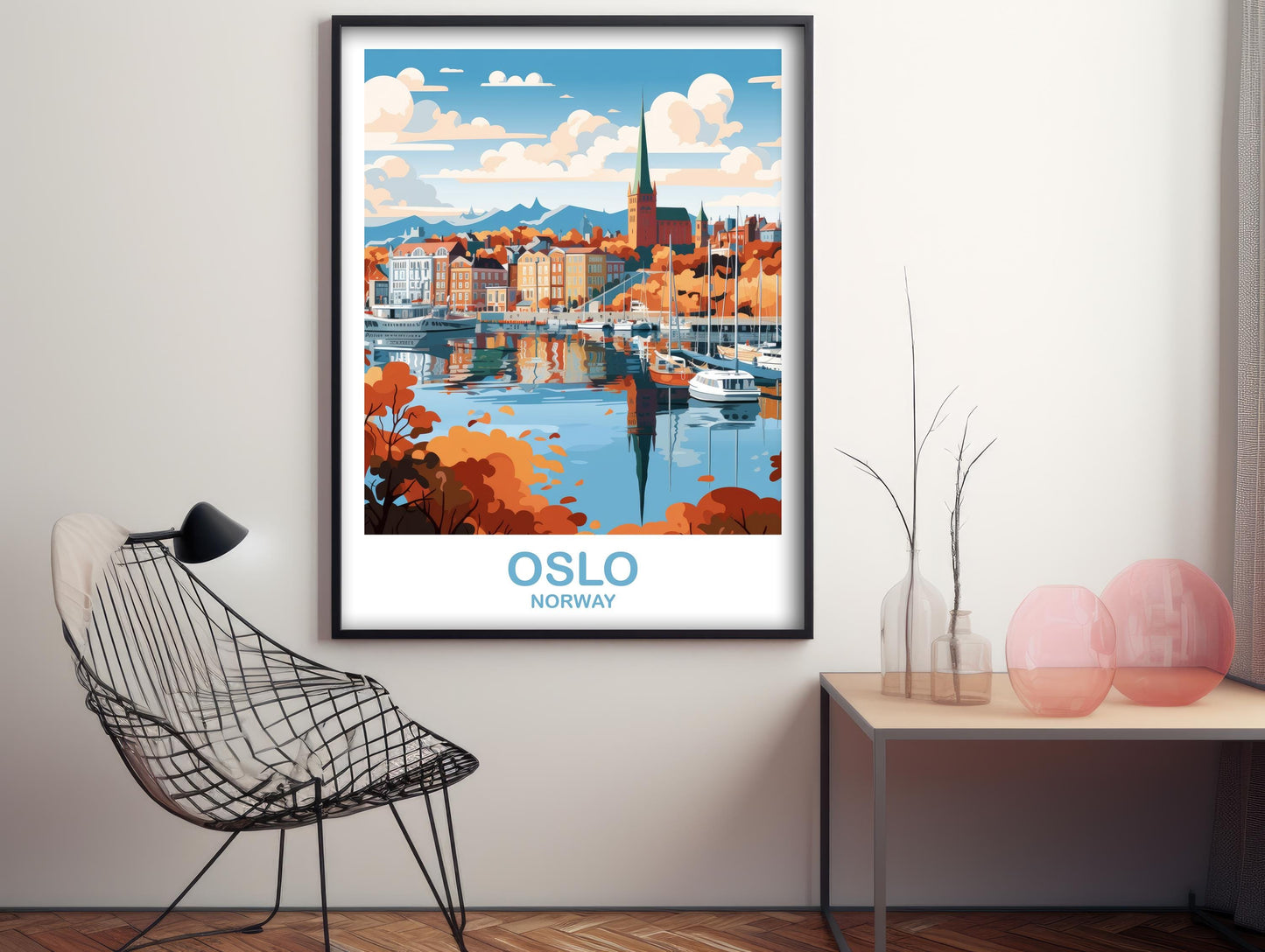 Oslo Norway Travel Poster Art, Oslo Poster, Norway Travel Art Poster, Oslo Norway Art, Europe Travel Art Poster, Europe Wall Art| T2EU_NOOS1