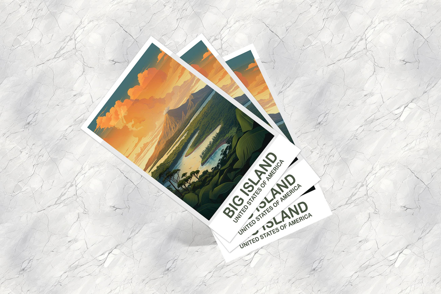 Big Island Hawaii Travel Postcard Art, Hawaii Travel Postcard, USA Travel Postcard, Hawaii Travel Postcard, Big Island | T2NA_HABI1_P
