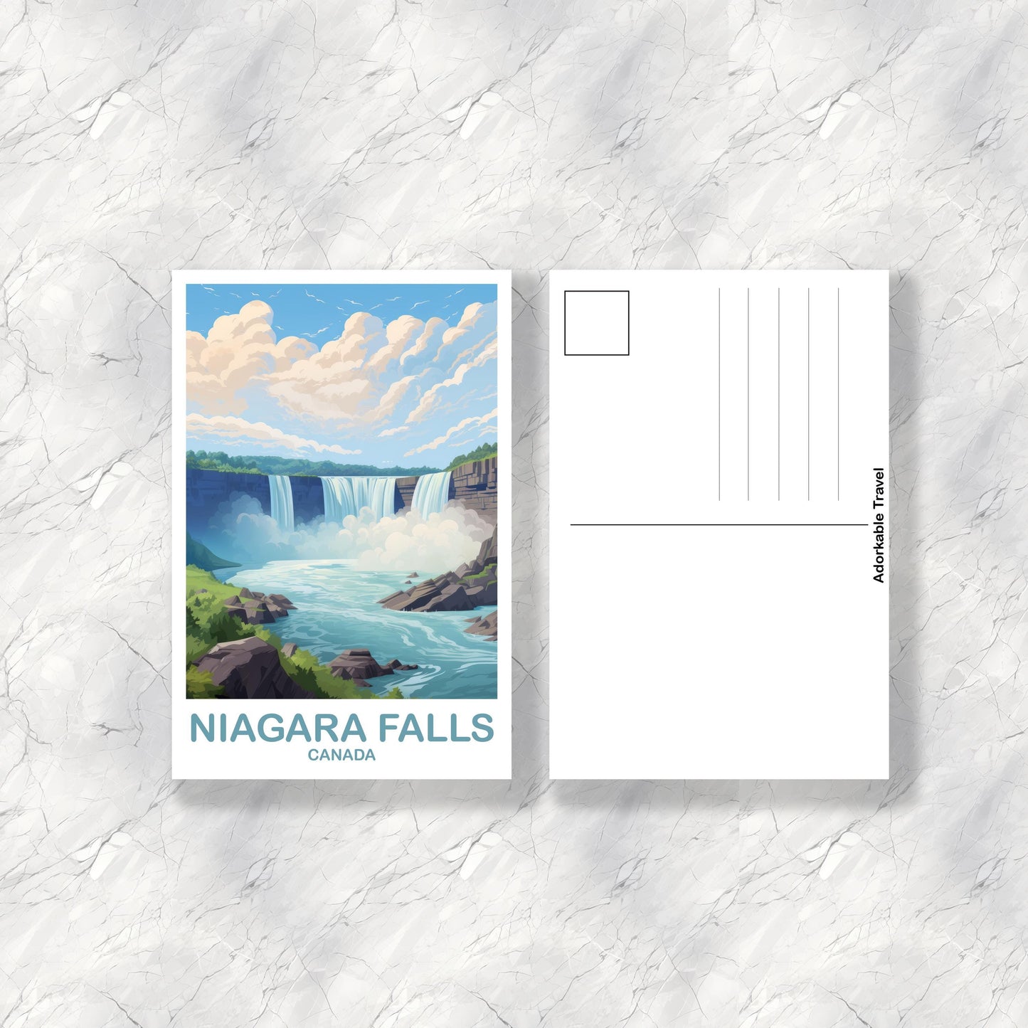 Niagara Falls Ontario Travel Postcard, Travel Wall Art, Toronto Postcard, Niagara Falls Canada Postcard, Travel Art, Bright | T2NA_ONNF1_P