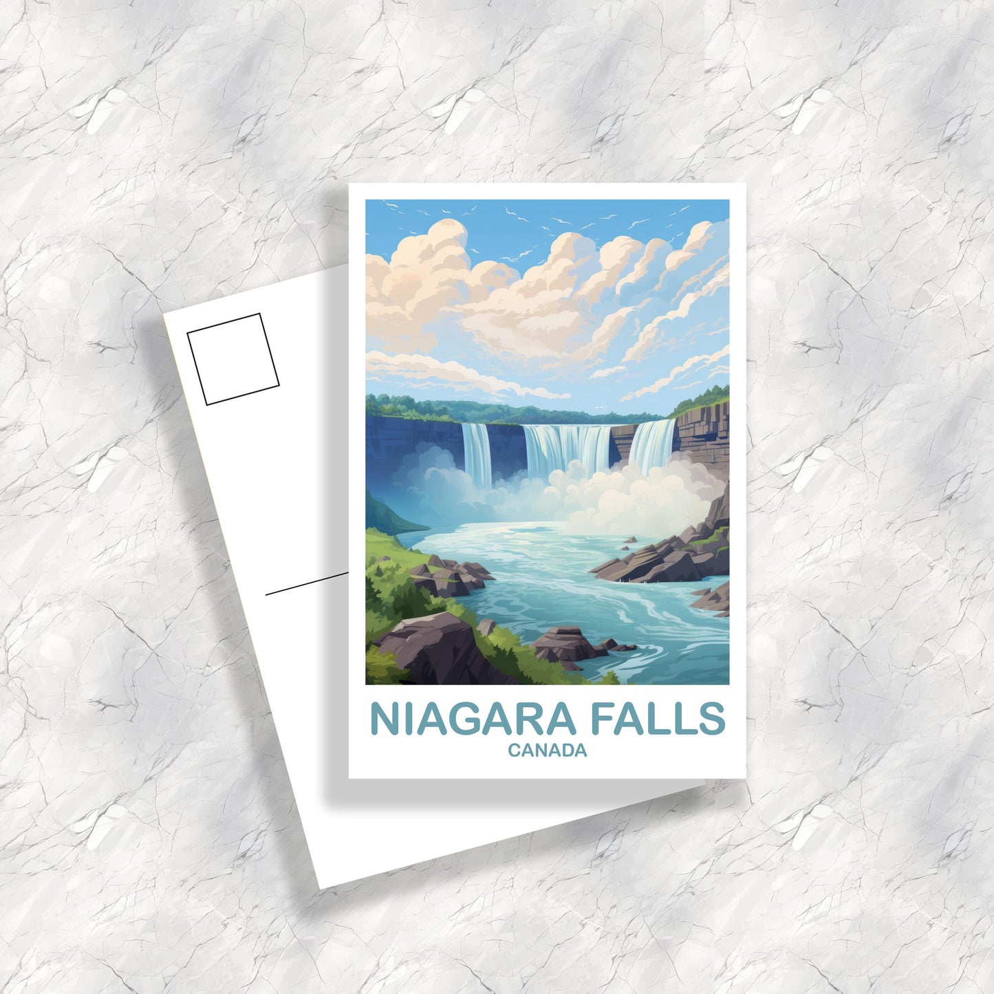 Niagara Falls Ontario Travel Postcard, Travel Wall Art, Toronto Postcard, Niagara Falls Canada Postcard, Travel Art, Bright | T2NA_ONNF1_P